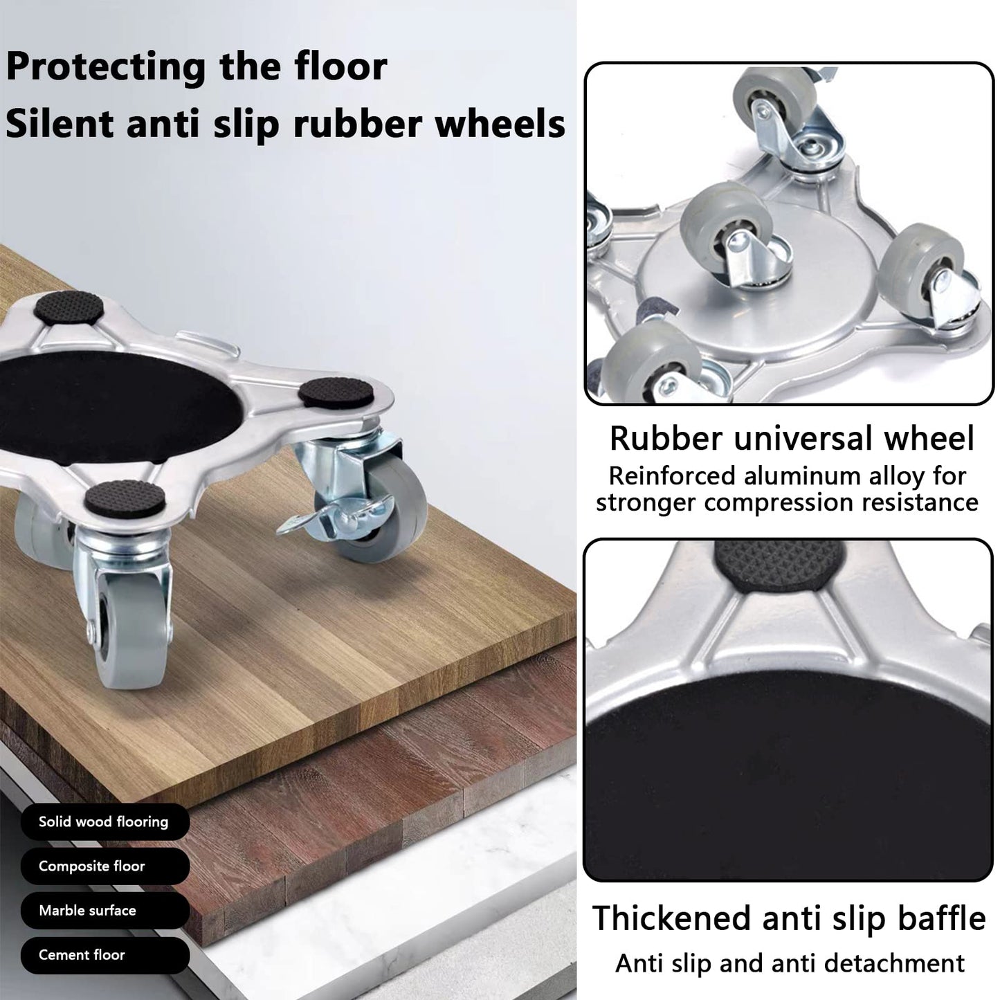 Furniture dolly transport roller, furniture lifter mover 1000kg capacity non-slip coating Heavy furniture moving tool with 4 dollies 1 lifter 2 protective covers 4 lifting pads 4 mats
