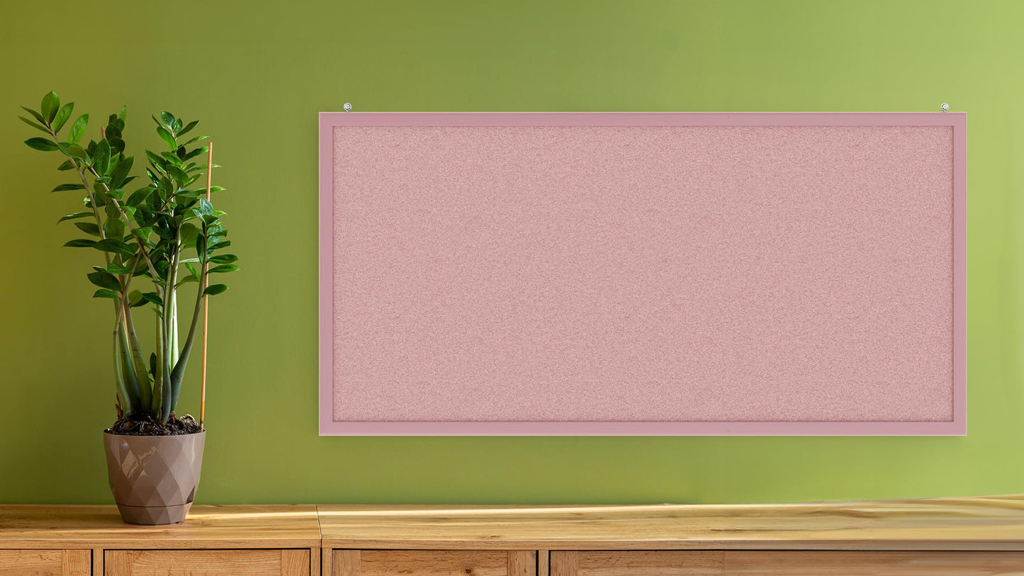 ALLboards pinboard with pink wooden frame 80x40cm cork board cork wall pinboard cork