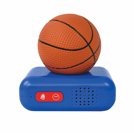 Lexibook, basketball, basketball night light alarm clock, sounds and melodies, LCD screen with backlight, illuminated, snooze, blue/orange, RL800BA.