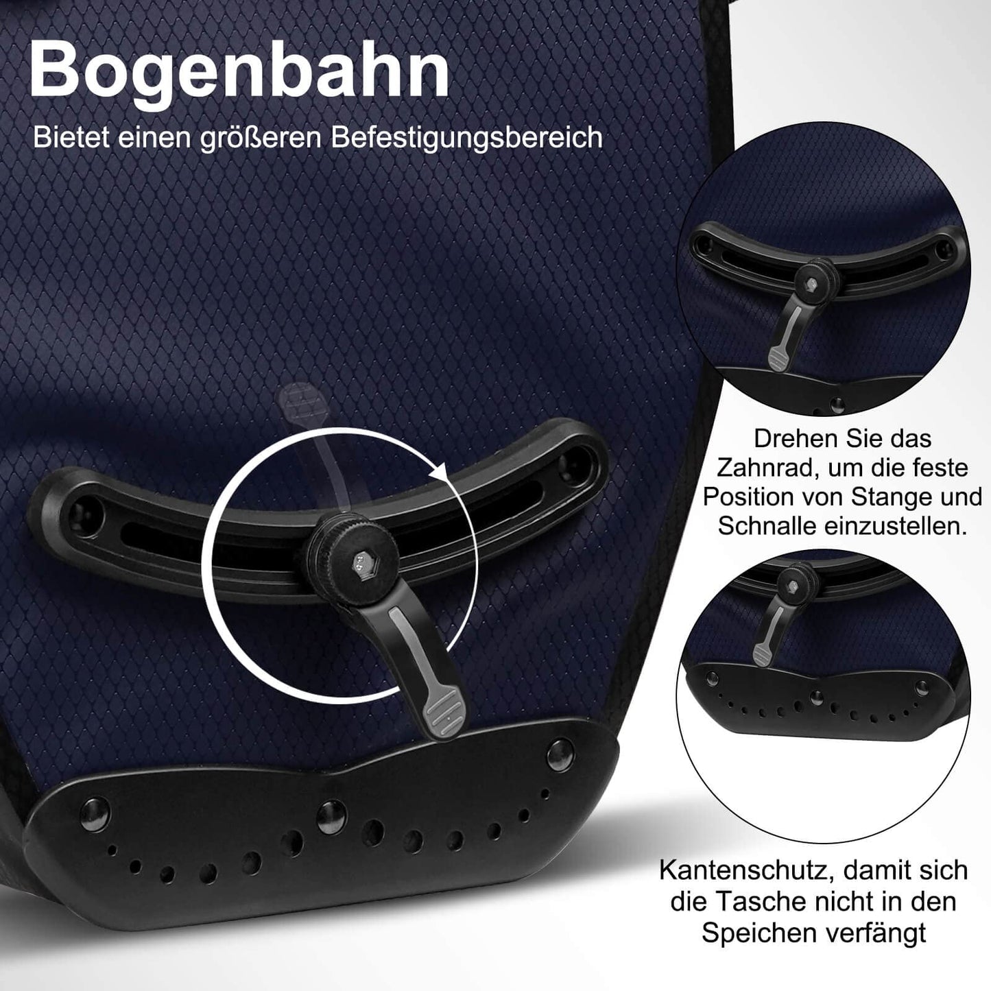 Toptrek bike bag rack, Waterproof bike bags for rack with buckle of the new generation, Bike bag rear rack 23-28L with reflectors and compartments (1 pack)