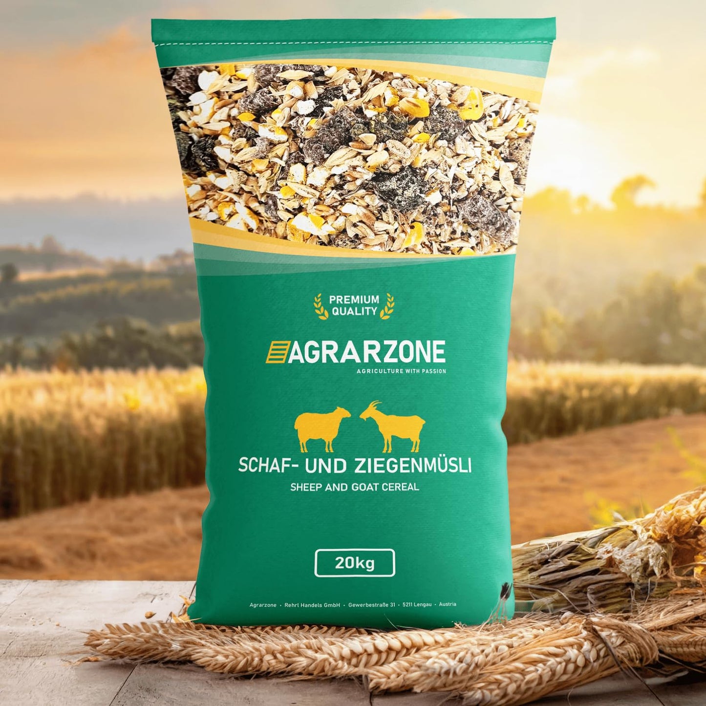 Agricultural zone sheep feed goat feed muesli 20 kg - Species-appropriate concentrated feed for sheep, goats & lambs - 100% GMO-free and dust-free - Made in Austria