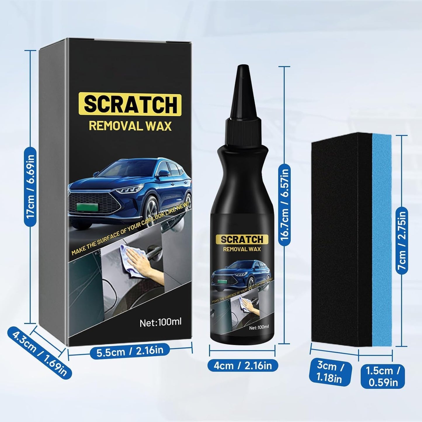 2025 Car Scratch Remover, Car Polish Scratch Remover, Car Scratch Repair Paste, Car Polish Set, Car Body Scratch Restoration to Restore Car Paint Shine (2PCS)