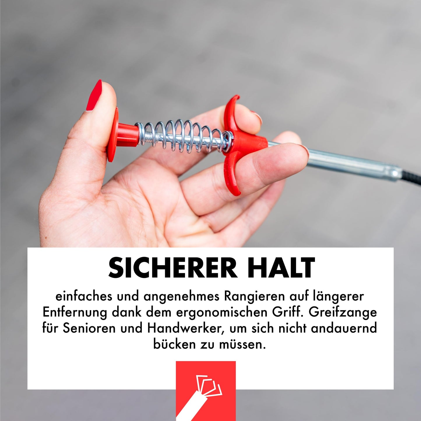 JOAM Claw Grabber (200 cm) - extra secure and comfortable grip thanks to the ergonomic handle - drain snake - universally applicable - telescopic grabber for household and work - grasping arm