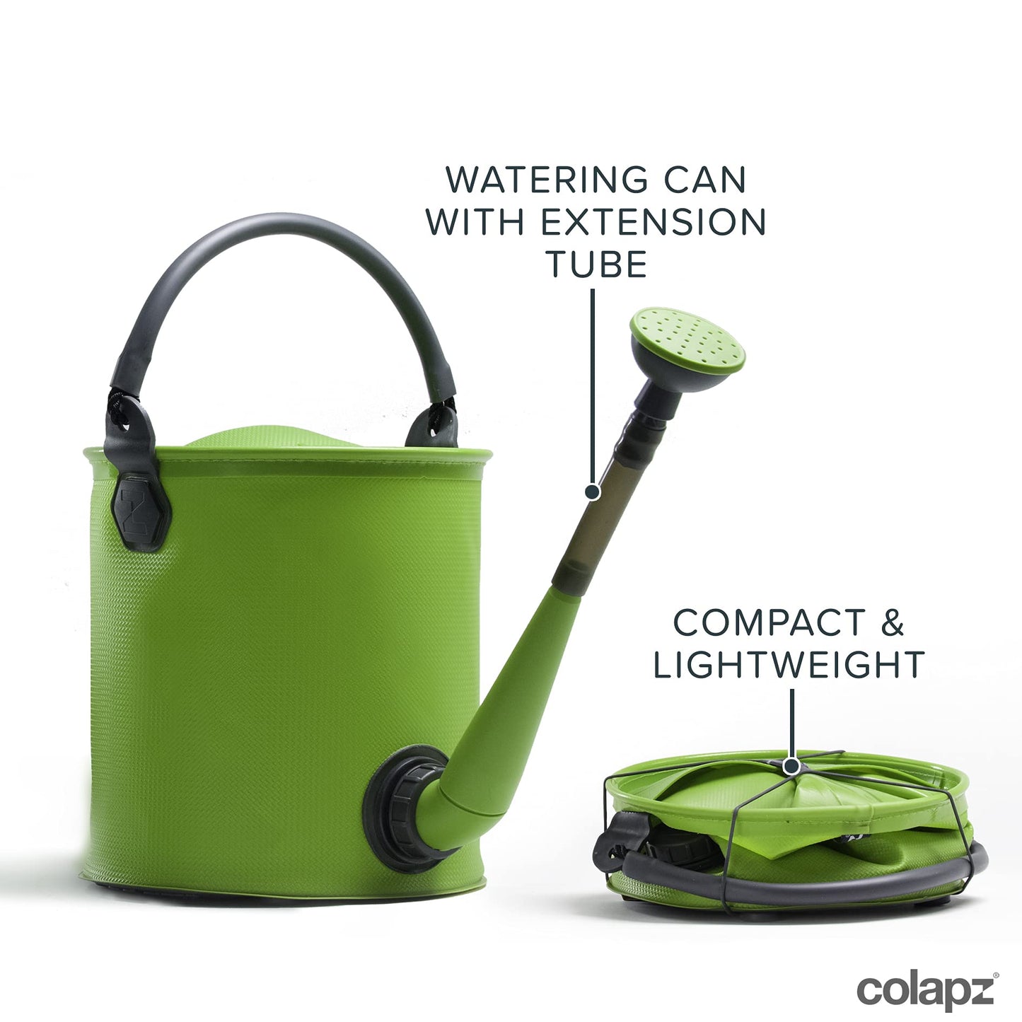 Colapz Foldable Watering Can & Bucket for fresh water - BPA-free, portable for camping, tent, festival, RV & caravan - Convenient outdoor water can for gardening and travel - Green