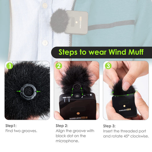 Interview Go Handheld Adapter for Rode Wireless Go 2, handheld adapter with 2 wind muffs compatible for Rode Wireless Go II by YOUSHARES.
