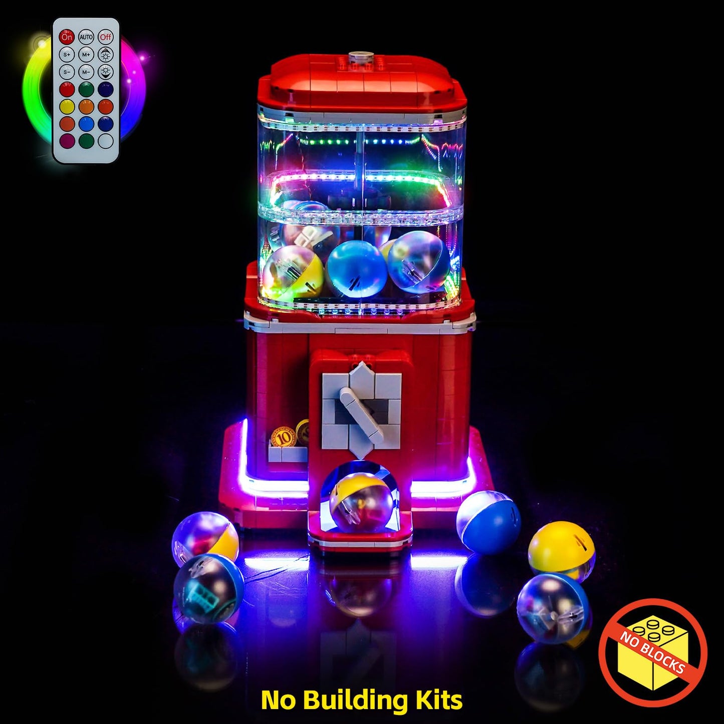 Colorful Light Kit Compatible with Lego 21358 Minifigure Vending Machine (No Model), LED Lighting Set Compatible with Lego Minifigure Vending Machine Creative Toy
