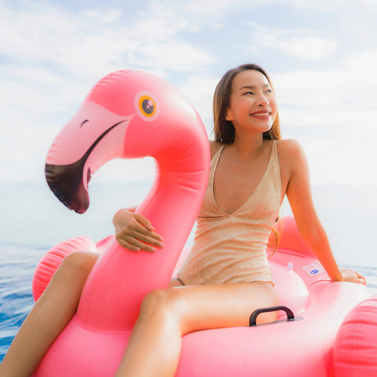 Intex 57558NP - Inflatable Ride-On Pink Flamingo, Vinyl, Pink, 147x140x94 cm