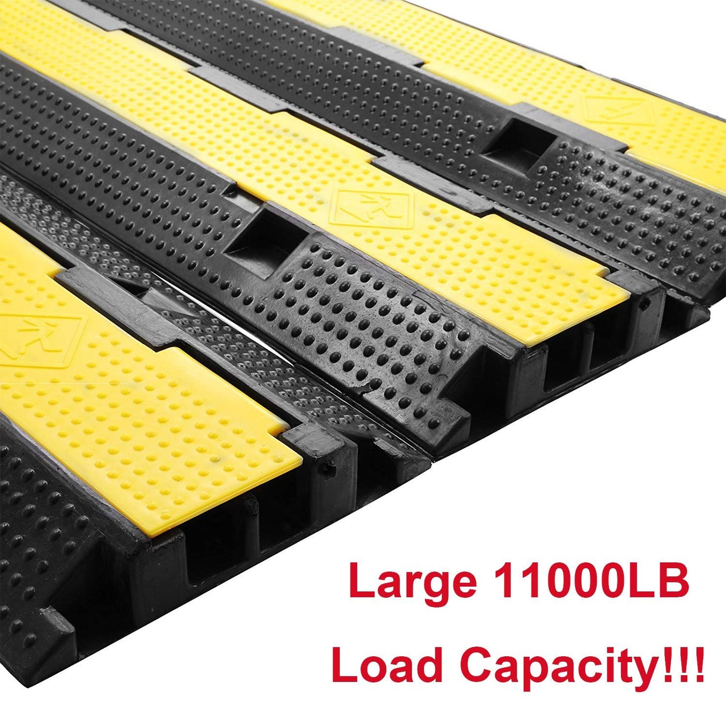 2-channel cable bridge 3-piece hose bridge set crossing protection cable channel floor channel bridge ramp protector floor cable cover made of rubber
