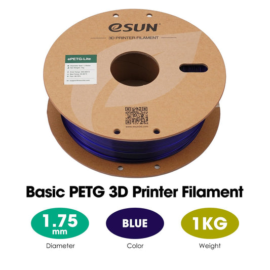 eSUN PETG Filament 1.75mm, high toughness PETG Filament, 1KG spool (2.2 LBS) 3D printing Filament for 3D printers (Blue, 1KG)