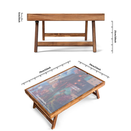 Tektalk Puzzle Table with LED light, wooden puzzle board with 5 adjustable angles, puzzle table with foldable legs and cover for puzzle storage, fits up to 1000 puzzle pieces.