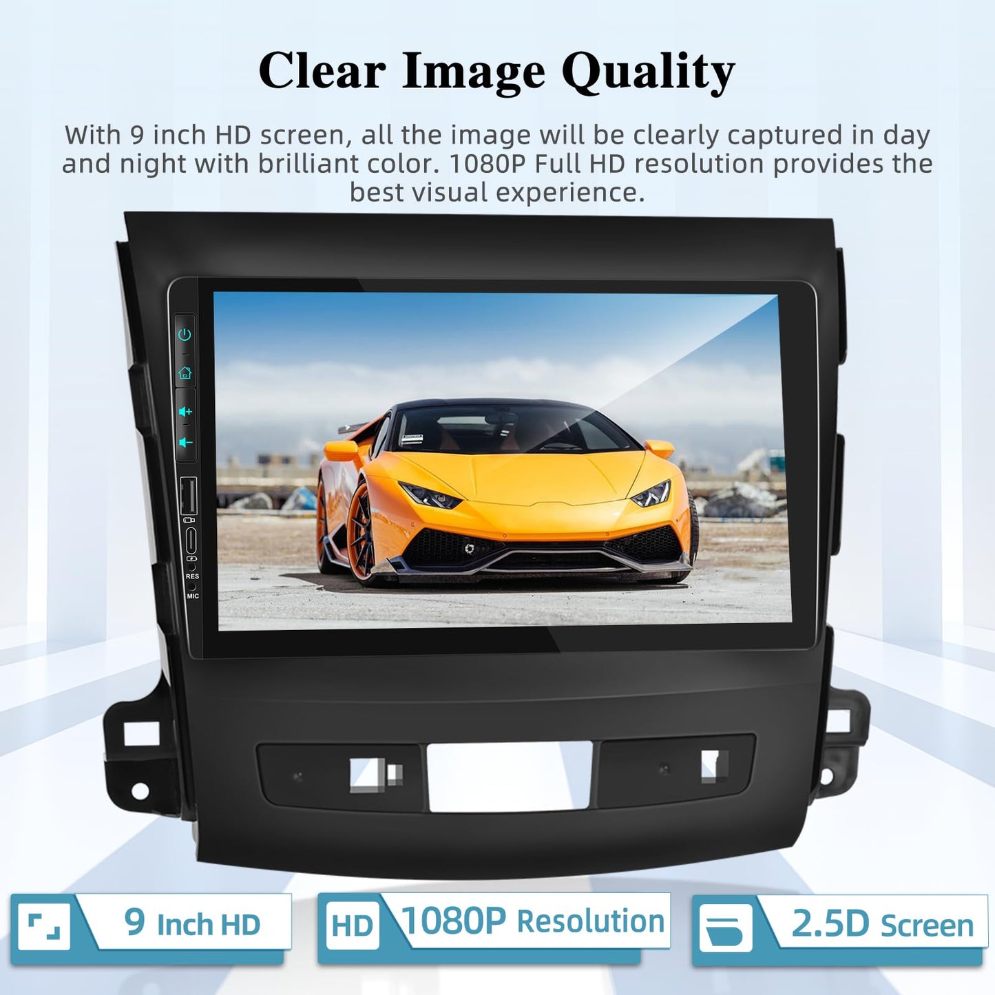 2+64G Android car radio for Mitsubishi Outlander 2/Peugeot 4007/Citroen C-Crosser 2008-2015 - 9 inch touchscreen car radio with Carplay & Android Auto - WiFi GPS Mirror Link