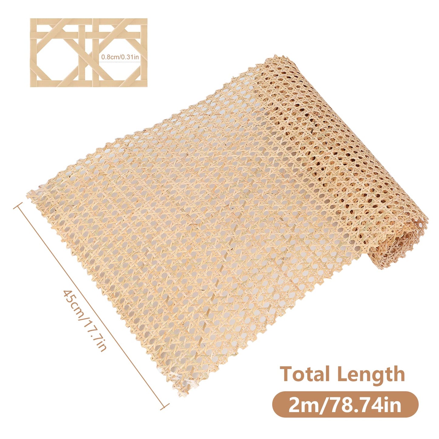 Viennese cane, mildew-resistant rattan strapping plastic rattan weave, waterproof handmade rattan craft furniture decoration, DIY hexagonal weave chair cane, cane webbing (40CM, 150CM)