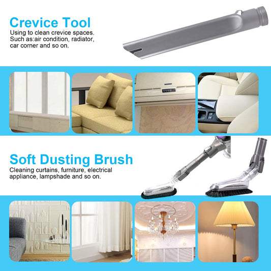 KEEPOW 7 Piece Accessory Set Replacement Parts for Dyson DC24 DC25 DC33 DC35 DC37 DC39 DC40 DC44 DC45 DC48 DC58 DC59 DC62 DC65 V6 Animal Handheld Vacuum Brush Tool Attachments Set