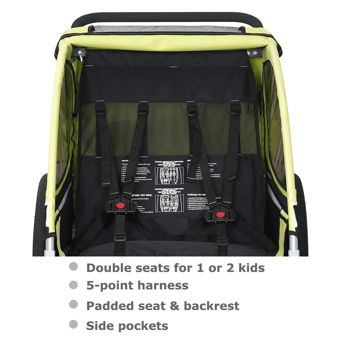 Tiggo S2 child trailer with suspension jogger 2 in 1 child buggy bike trailer trailer 360° rotatable