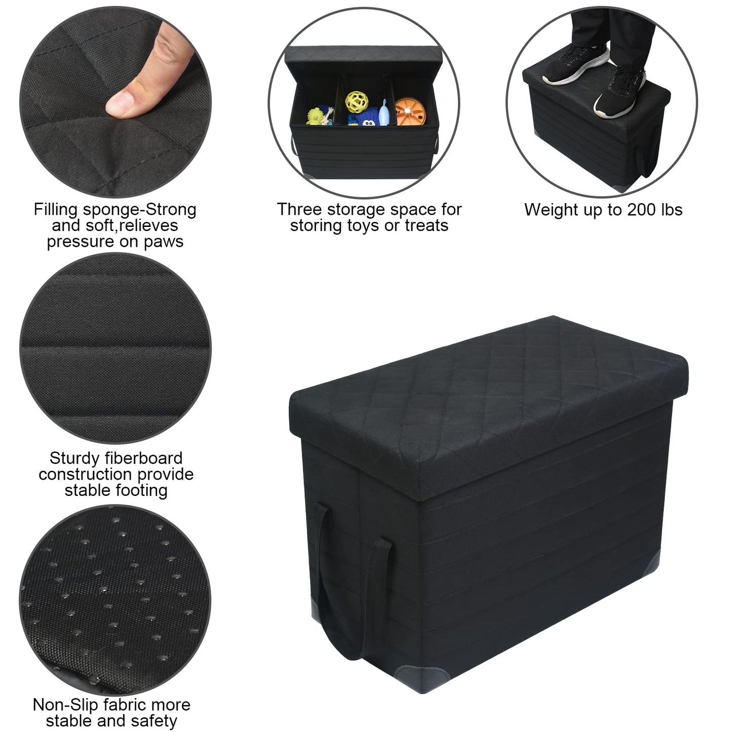 GOYJOY Dog Seat Extender for SUV, Truck, Sedan, front and back seat extension with storage, can hold up to 90kg, for large, small, medium pets.