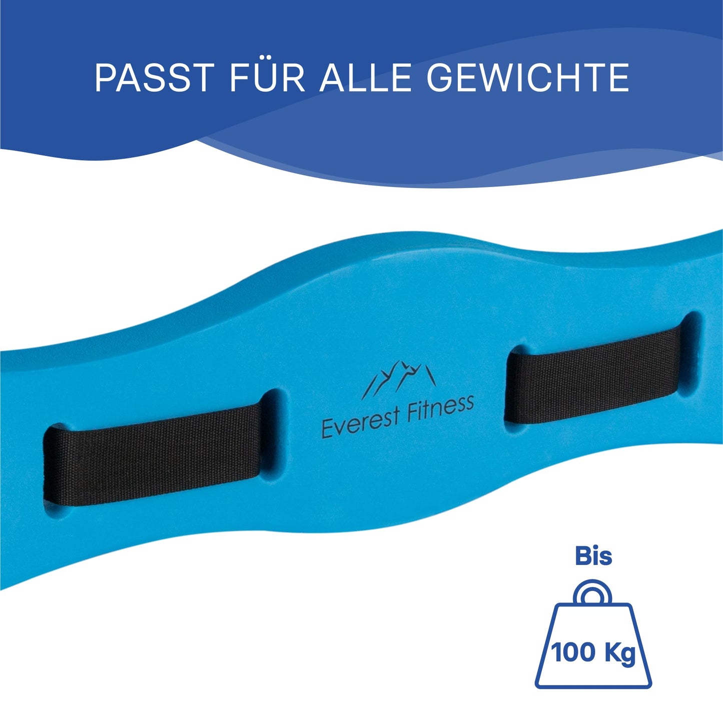 EVEREST FITNESS Swim Belt for water fitness and gymnastics - Swim belt up to 100 kg for adults - Adjustable water fitness belt - Blue