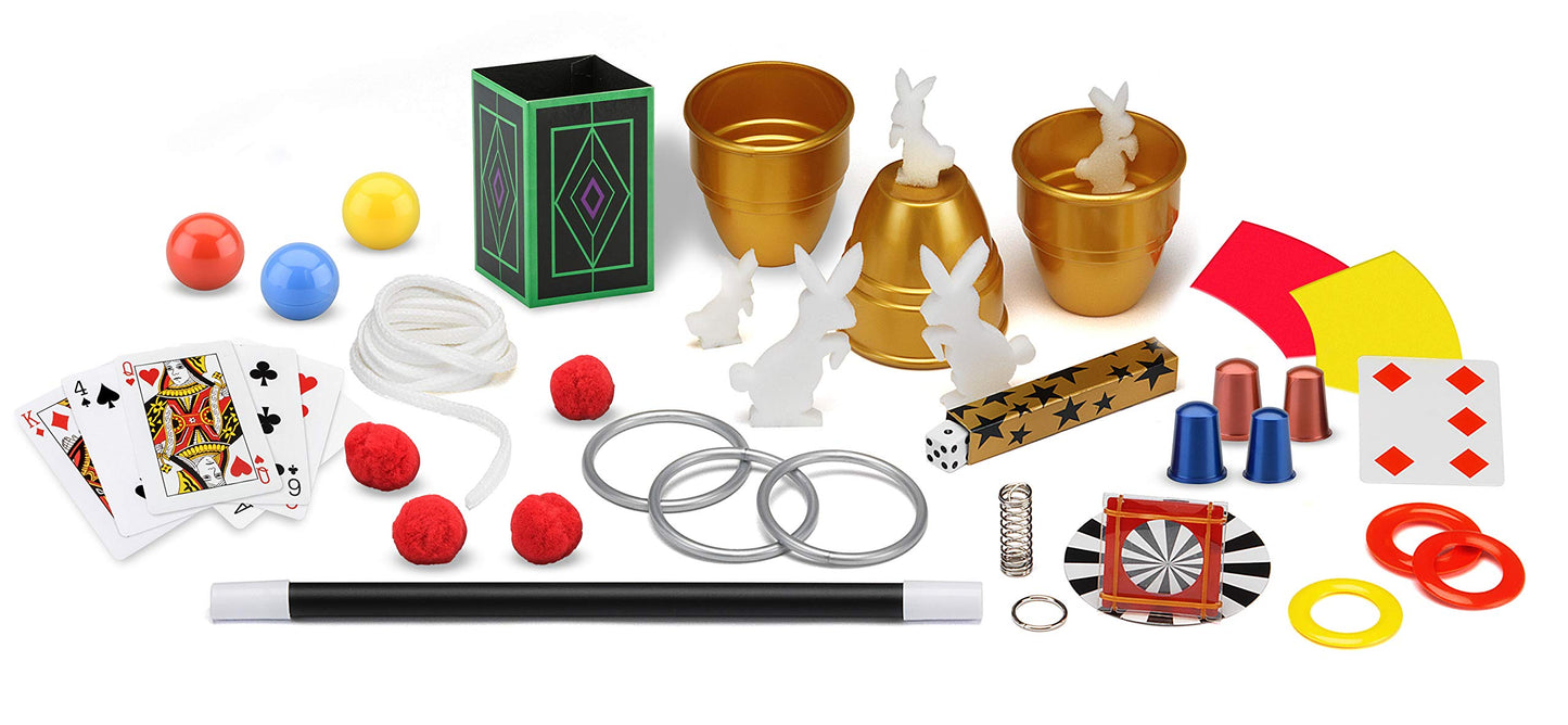 Cosmos 680350 Magic Gold Edition, 150 magic tricks of various levels, includes many magic props, magic set for kids aged 8 and up, with online tutorial videos and multilingual instructions.