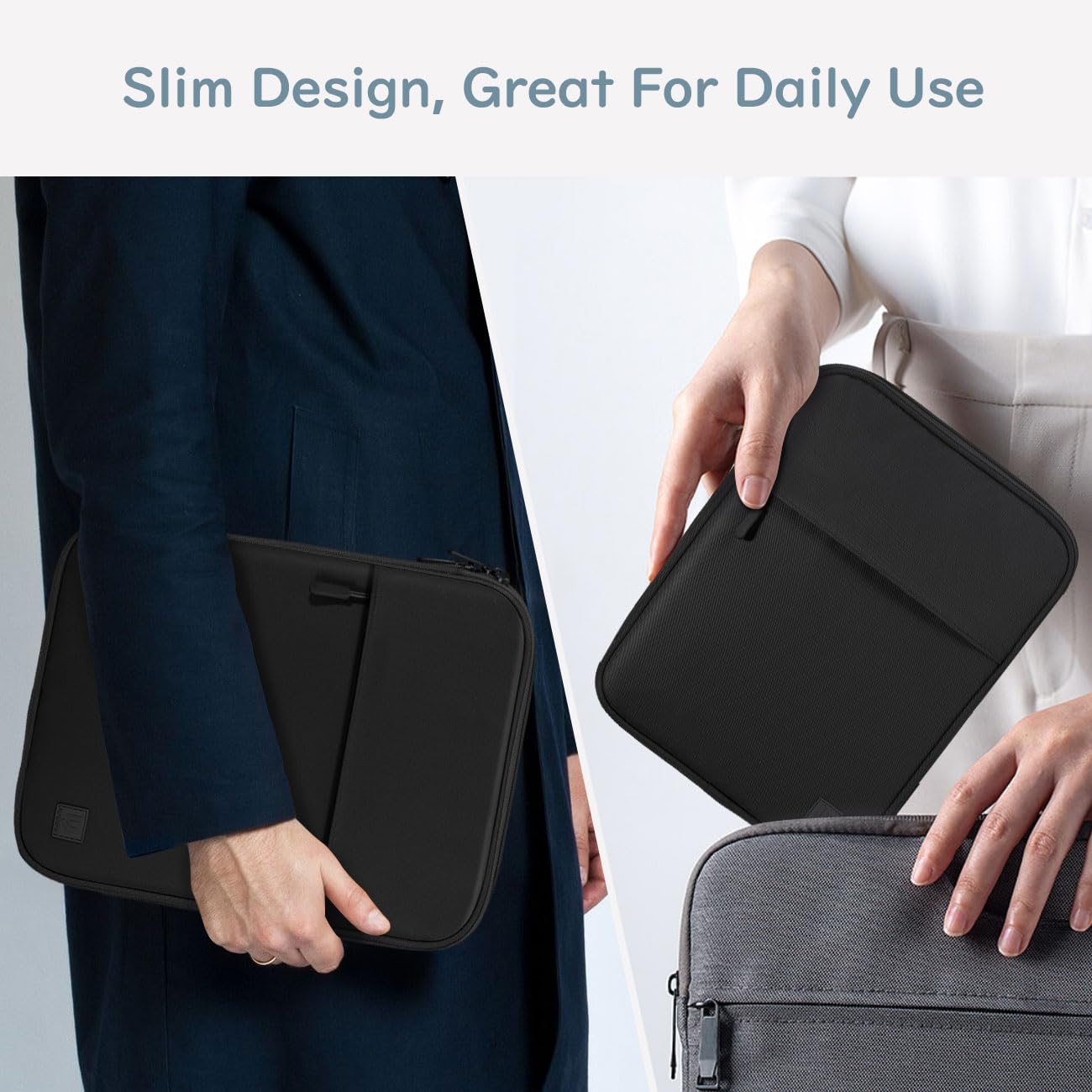Dadanism 9-11 Inch Tablet Sleeve Case with Padding for iPad Pro 11", iPad Air 11", iPad (A16) 11", iPad 10th Gen/Air 5/4 10.9", iPad 9/8/7th Gen 10.2", Galaxy Tab A9+ 11"/S9 FE, Tab M11 11", Black