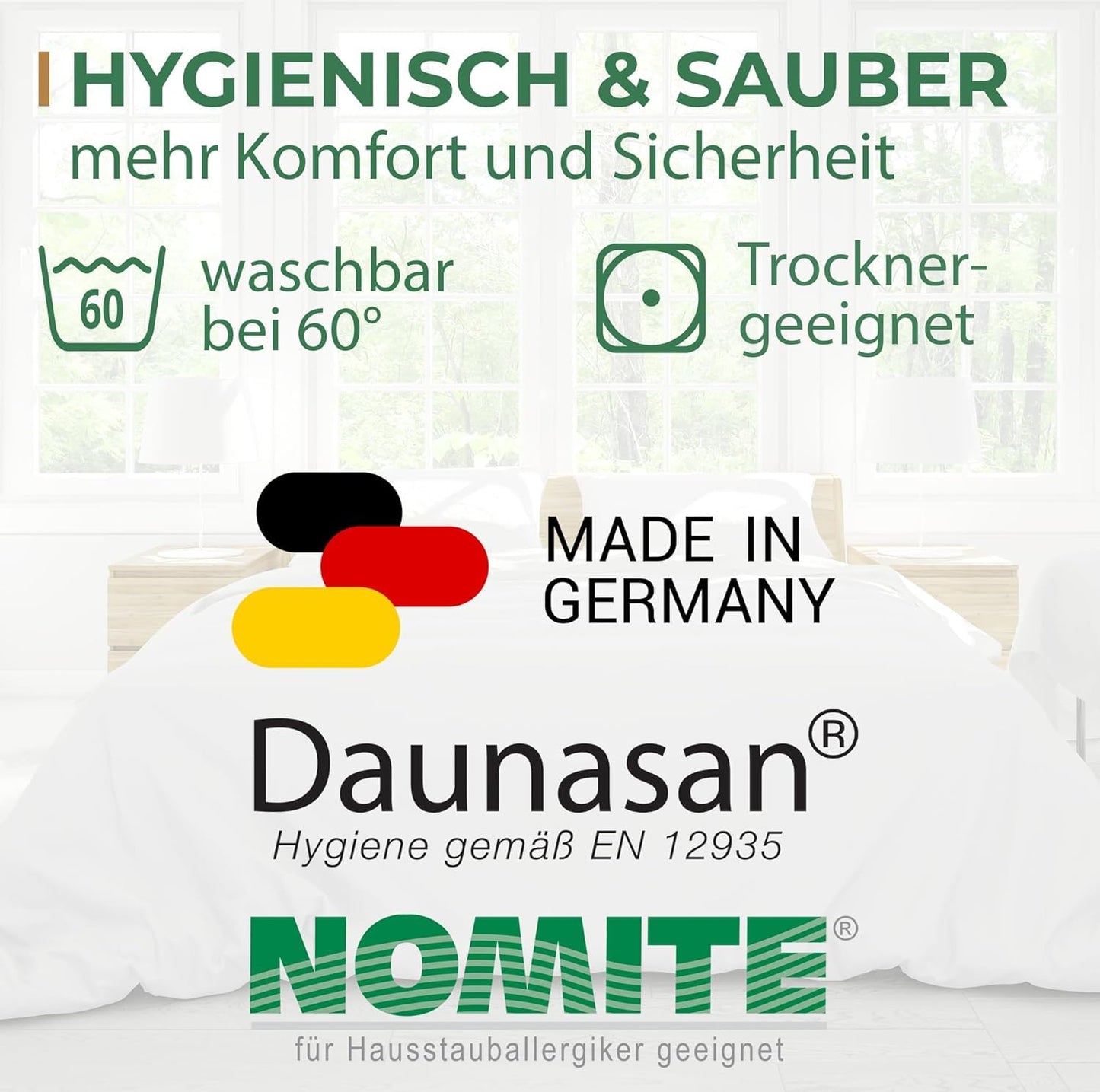 Pillow with feather filling Made in Germany - 100% feather fill - Feather pillow with cotton cover - Ökotex certified - Fill pillow for restful sleep - Pillow 40x80 2 pack