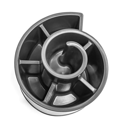 Spetebo Plastic Herb Spiral in anthracite - 52 x 43 cm - Round plant stand with 6 compartments - Garden decoration Flower snail Herb tower Plant spiral Herb bed Flower pot Plant pot