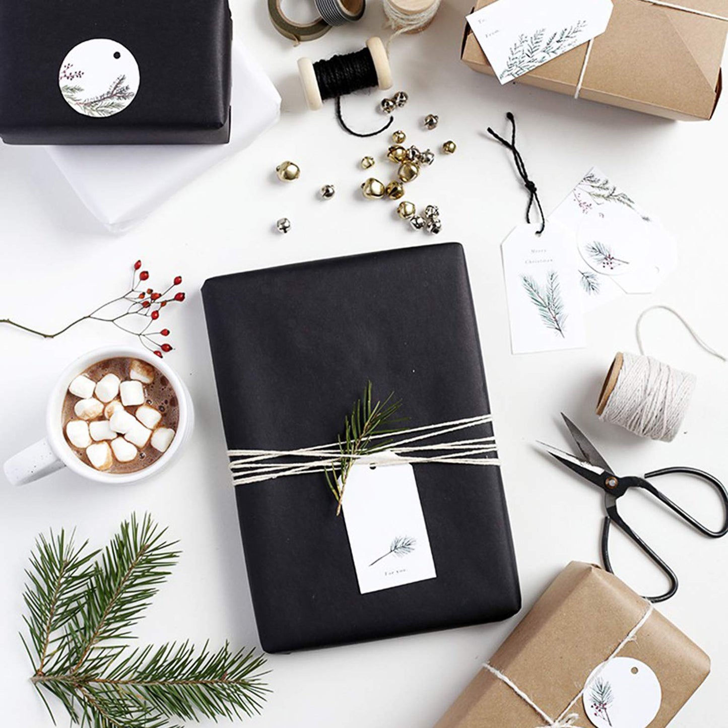 RUSPEPA Black Kraft Paper - Natural recycled paper, kraft paper roll perfect for arts and crafts, small gift wrapping, packaging, mailing, shipping, and parcels - 91.4 cm x 30 m
