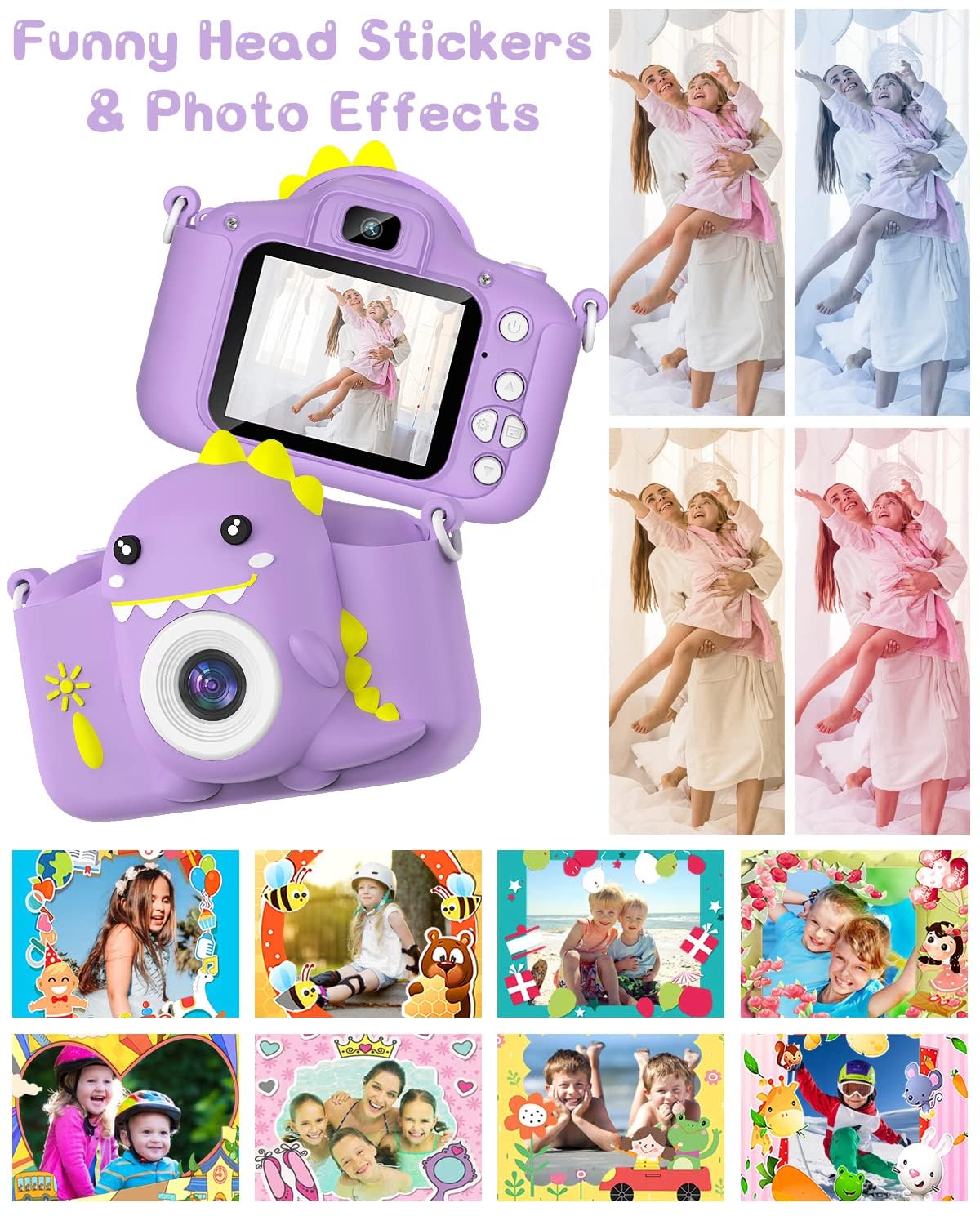 Kids camera, Gofunly children's camera 1080P 2.0-inch screen camera for kids with 32GB card Selfie digital camera photo camera for 3-12 year old boys and girls Christmas toy