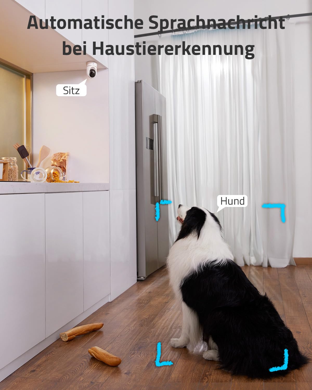 eufy Security Indoor Cam C120, 2K plug-in surveillance camera for indoor use, WiFi, person detection, IP camera, voice assistant, motion sensor, night vision, HomeBase not compatible.
