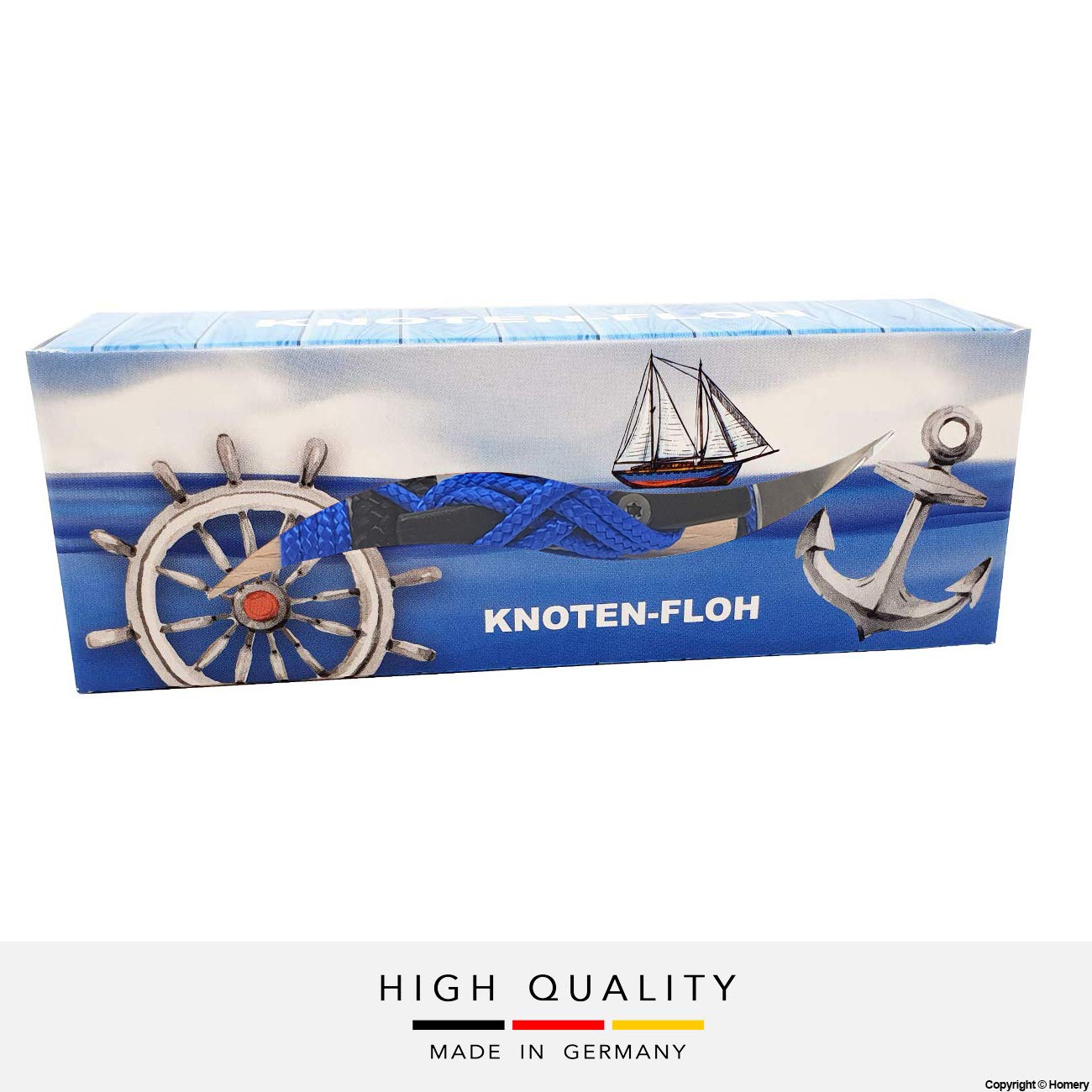 Knot-Flea Knot Exercise Set - Knot learning for SBF Lake & Boat License, Fire Department & Sailor Knots - Knot board with instructions & knot table, Ideal for children & adults (black/blue)