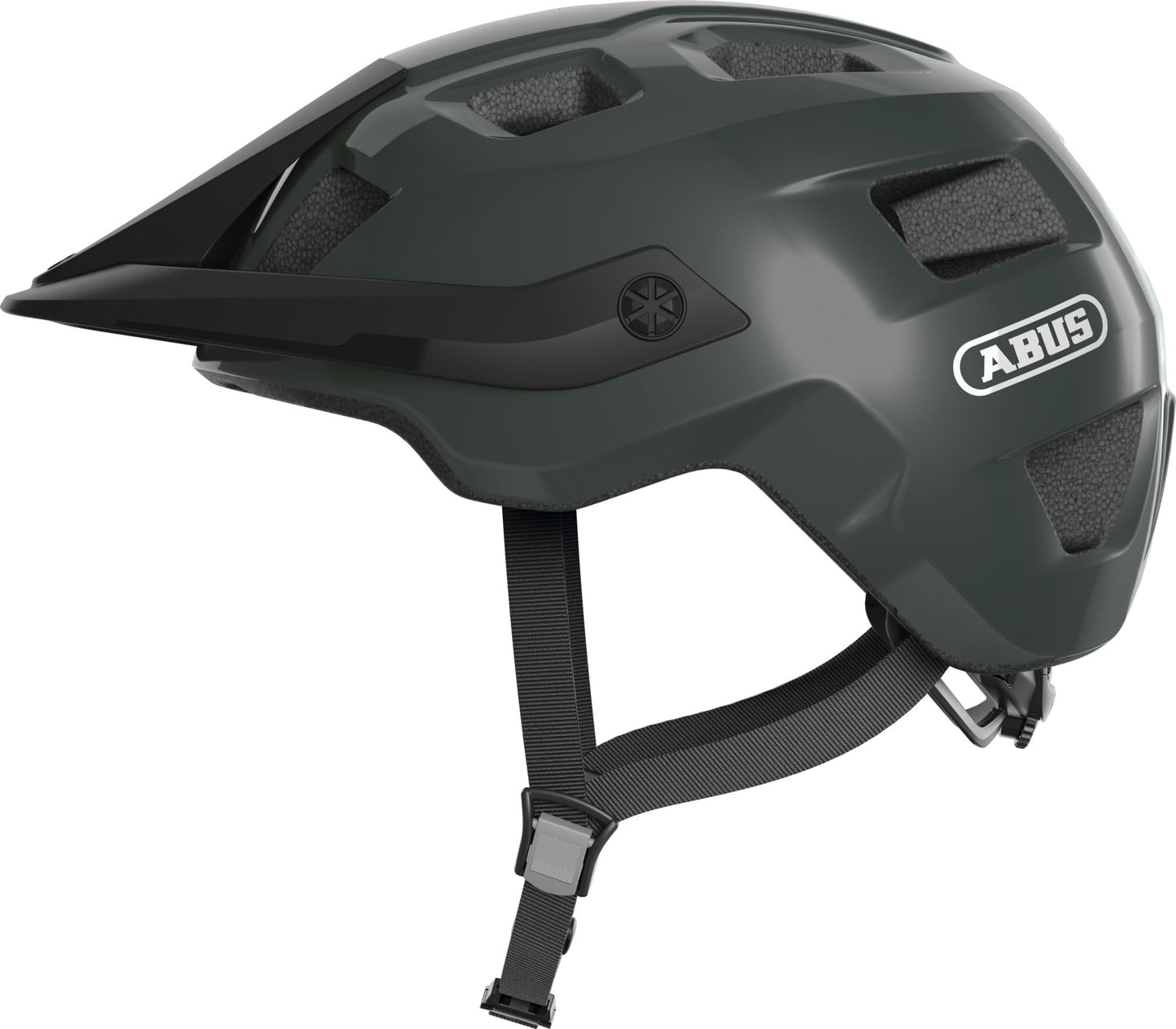 ABUS MTB helmet MoTrip - durable bike helmet with adjustable visor for mountain bikers - custom fit - Unisex - Green Glossy, M, M (54-58 cm)