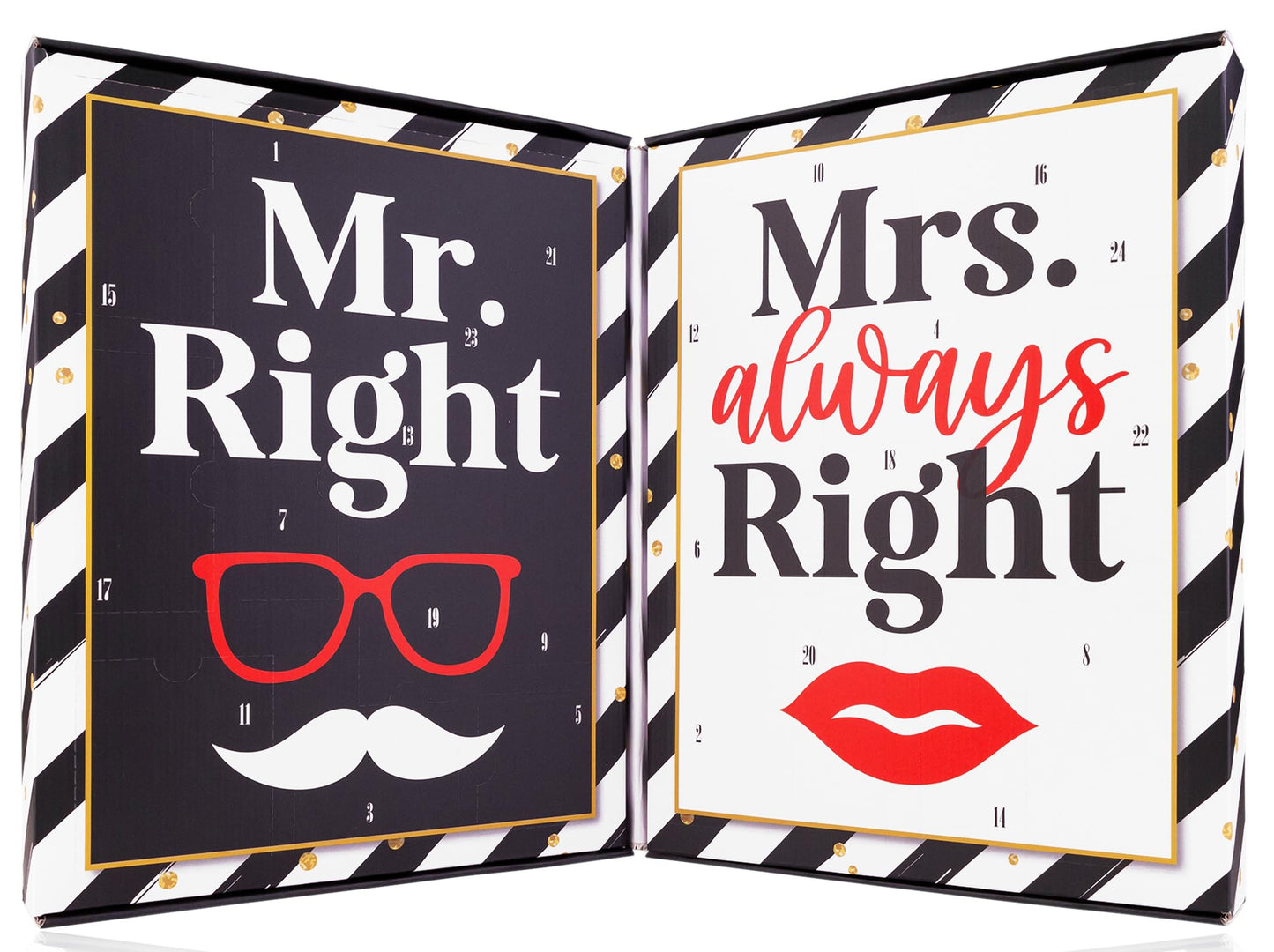 Mr & Mrs Right - Advent calendar for couples 2024 - Body care for her & him - Christmas calendar for men & women