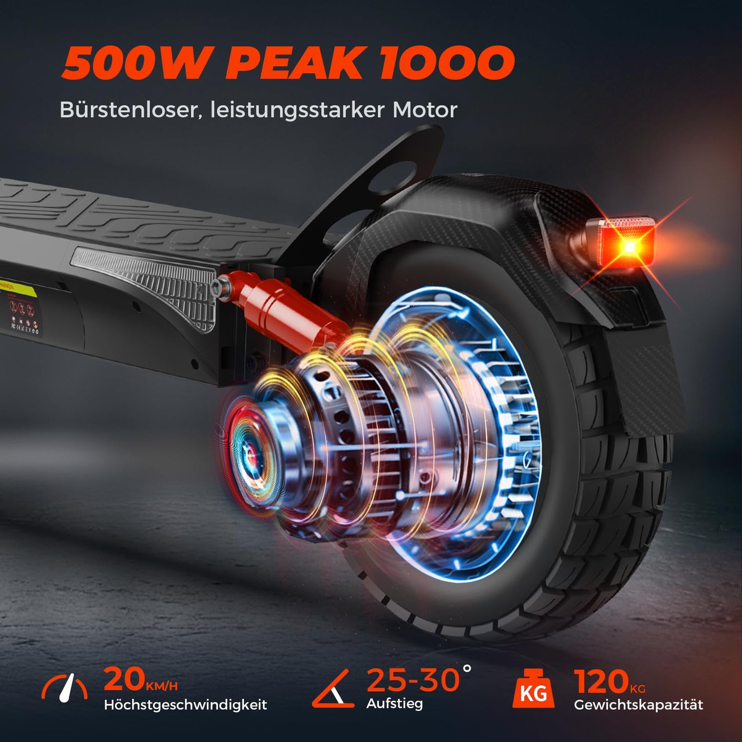 T4 10" off-road electric scooter with chain lock