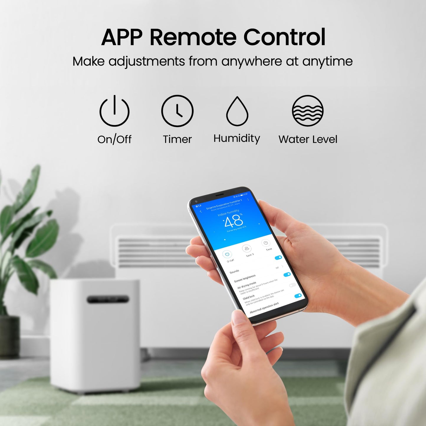 Smartmi Evaporative Humidifier, Cool No Dist Humidifier for Bedroom, Baby Humidifier, 4L Top Fill, Self-cleaning, Quiet, Smart APP Control, Auto Shutoff.
