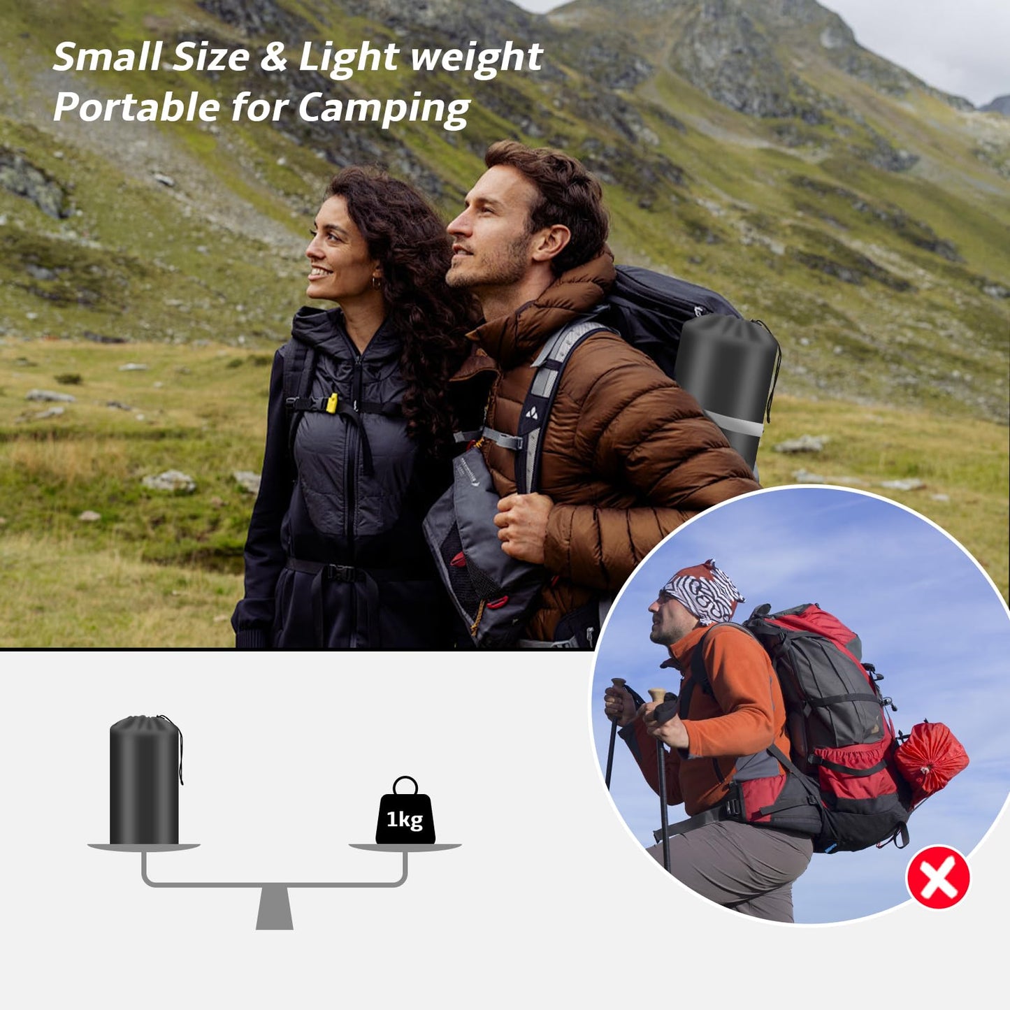 Self-inflating sleeping pad air mattress, comfortable 12CM thickened inflatable mattress with foot pump and pillow, waterproof camping mat outdoor, ultralight sleeping pad for tent and beach.