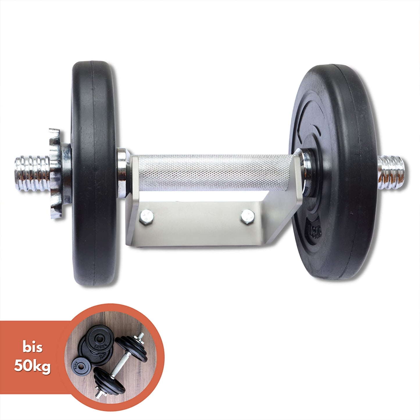 Wall mount for dumbbells | Timelessly beautiful design made of stainless steel | Over 50 kg weight capacity | Suitable for > 90% of all dumbbells | Quality from Germany