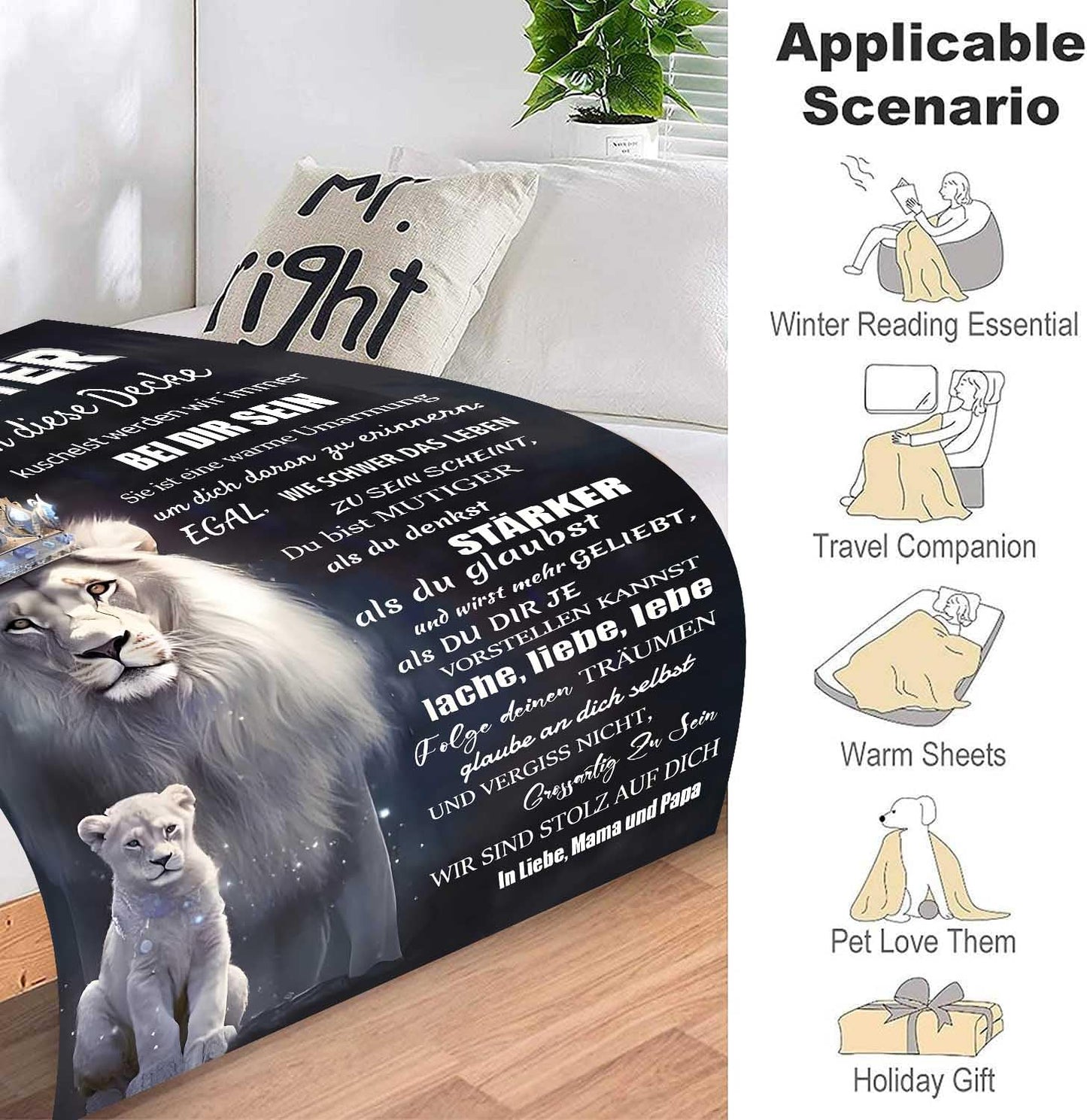 ZUCZUG Personalized Fleece Blanket Cozy Gifts Blanket to Our Daughter from Parents, To Our Daughter Blanket from Mom and Dad, Super Soft Flannel Blanket for Sofa Travel Birthday