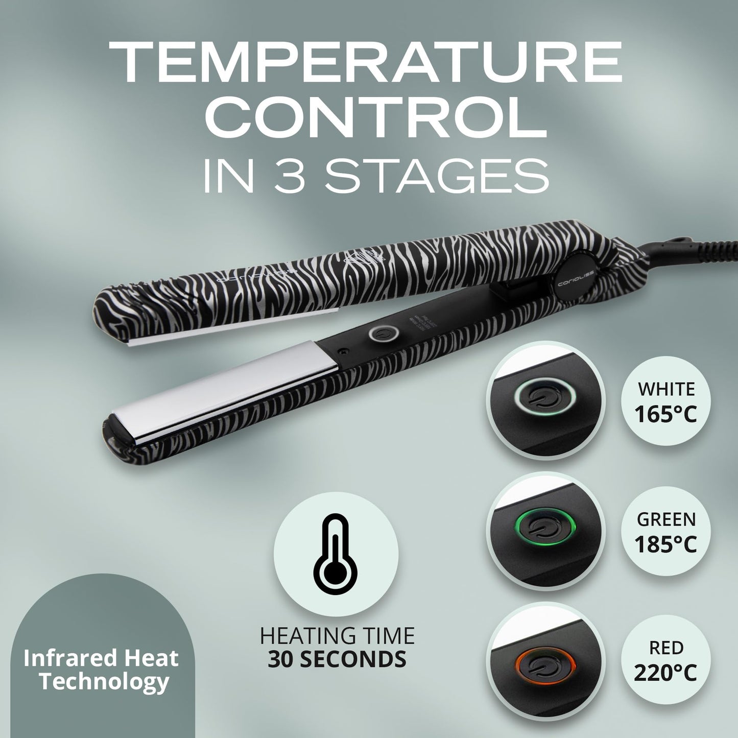 Corioliss C-Style flat iron is designed for women with fine hair. It features titanium plates and professional temperature control for optimal results.
