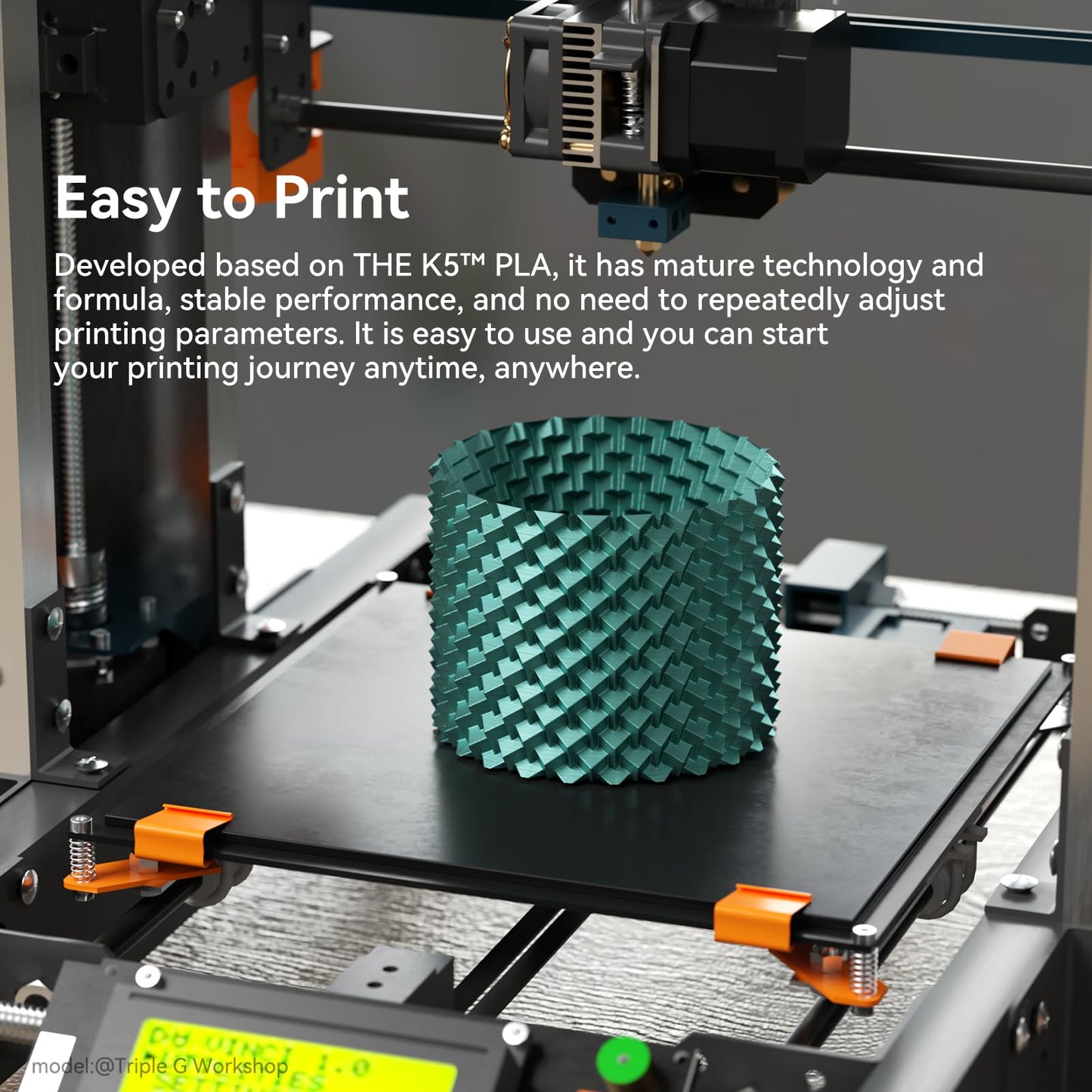 Kexcelled PLA Metallic 1.75mm, silk metal 3D printing filament PLA+/-0.03mm, metallic surface, carton roll, 1kg spool (2.2lbs), glossy, for FDM printers, blue.