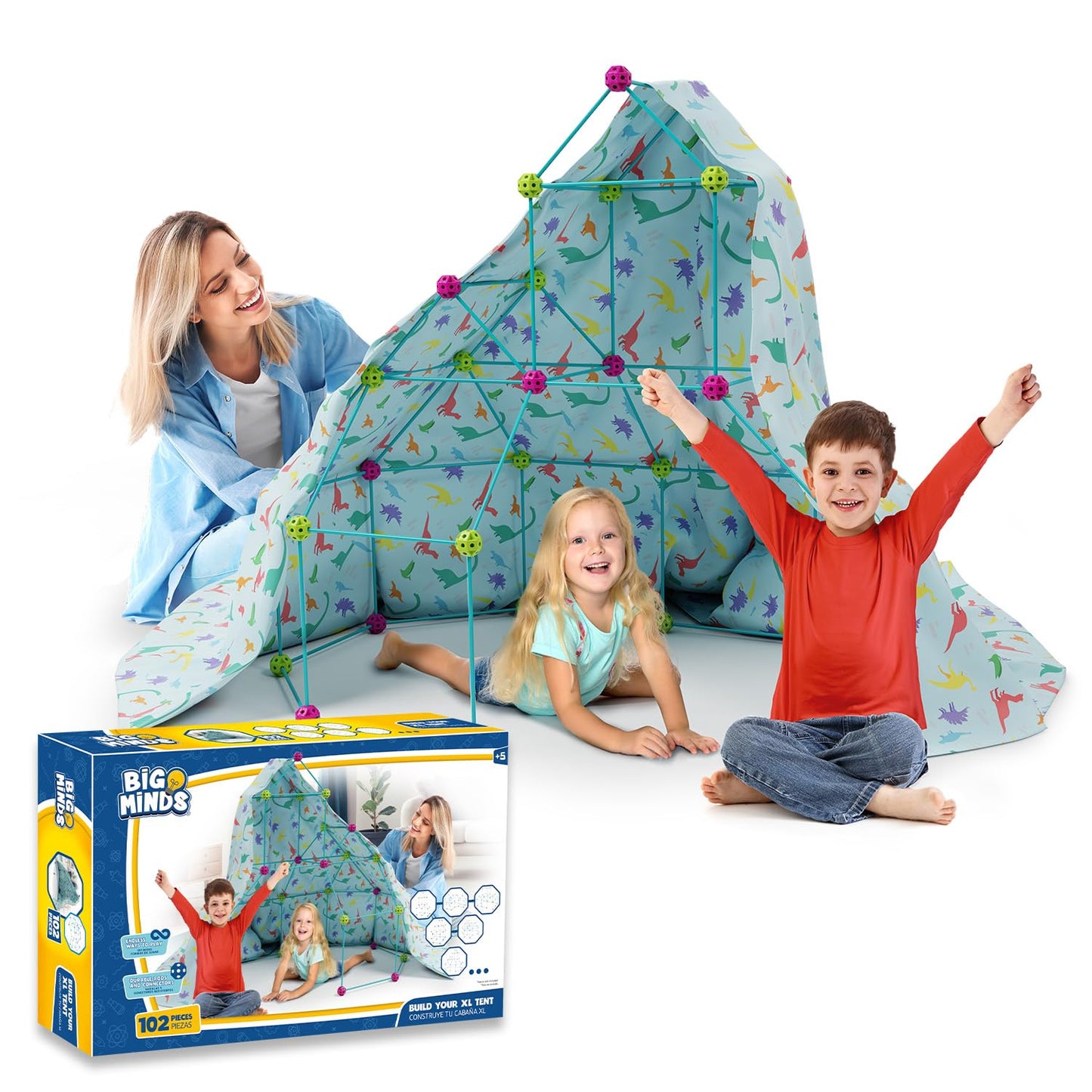 Build a cave kids XL | Outdoor games for kids | Construction toy 102 pieces | Kids tent indoor STEM | Outdoor toys | Toys for 6 years old boys