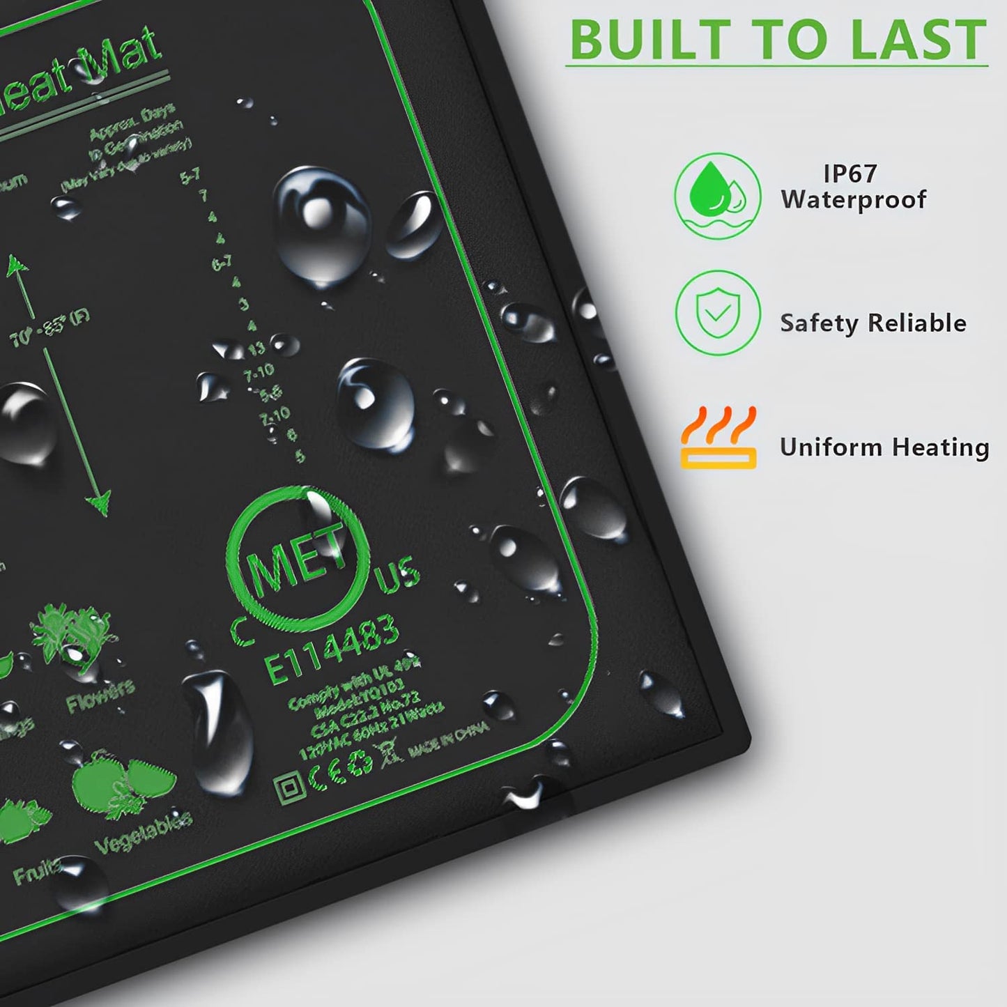 iZELL heating mat for plants with thermostat for seedlings, pets and reptiles - 50W heating mat for germination and temperature regulation, fast warming, safe and durable - 25*52cm