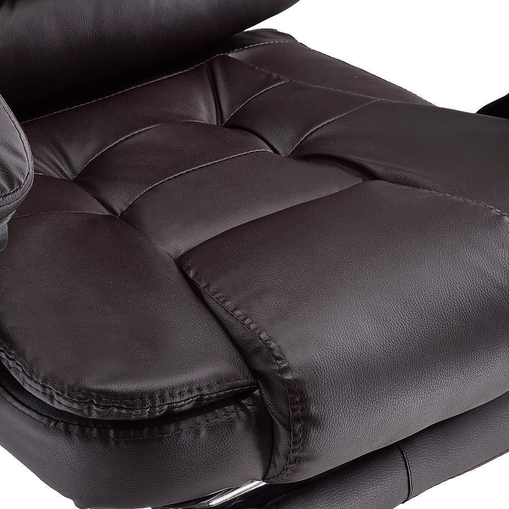 Panama office chair Heavy-Duty Executive Reclining Chair with Footrest made of PU Leather Gaming Chair (Brown), BOOC150FD