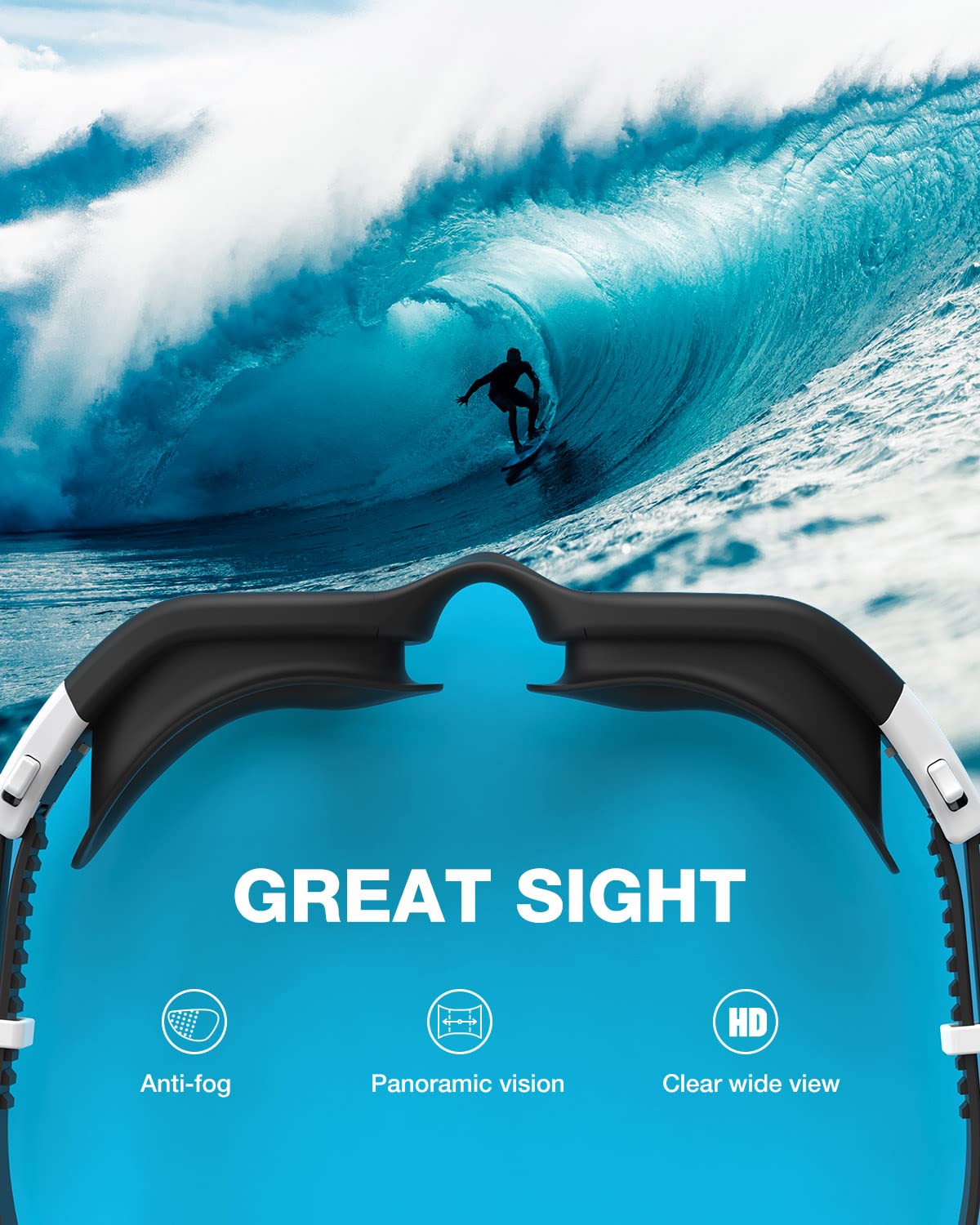 ZIONOR swim goggles, G1SE swim goggles for men and women with UV protection anti-fog comfort professional swim goggles.