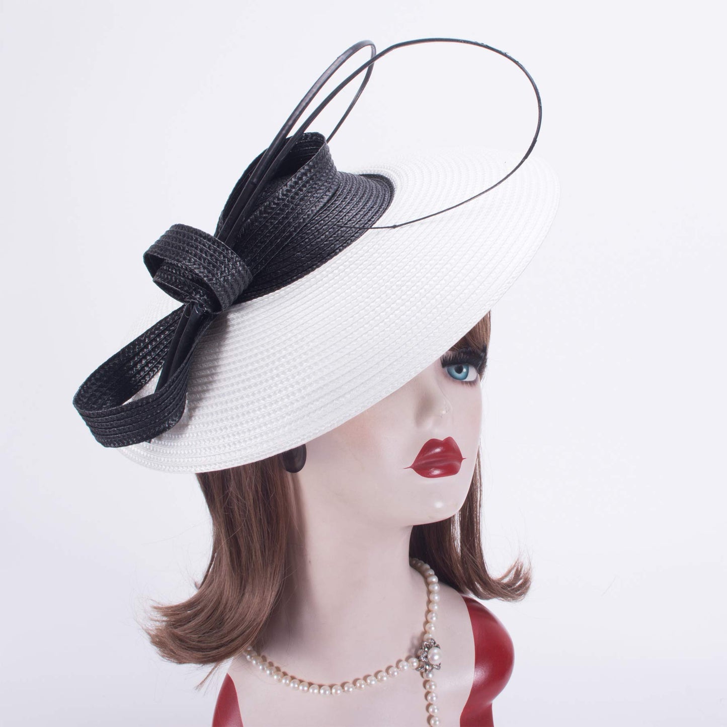 Lawliet Fascinator for women, for weddings, church races, headpiece, T427, white, one size