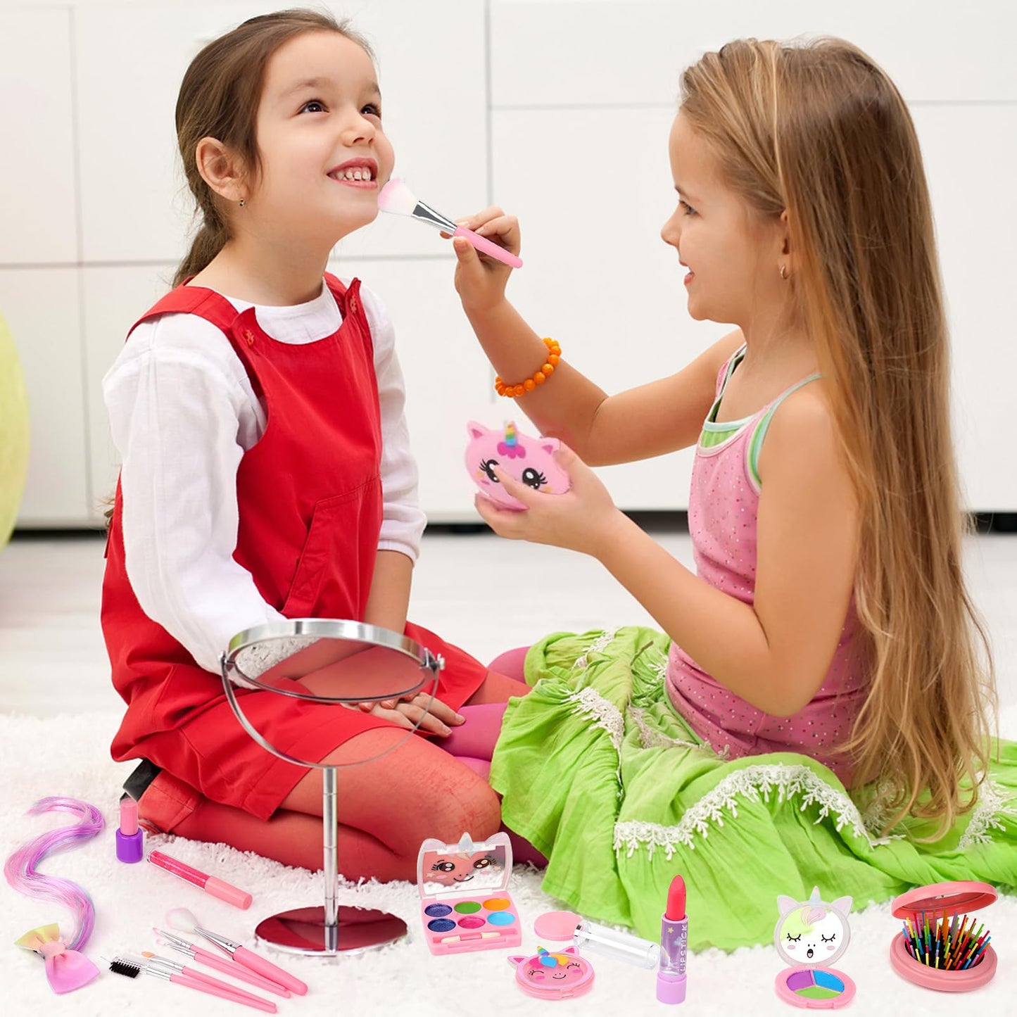 Children's makeup, makeup kit for girls, makeup toys - kids makeup set, makeup for children, makeup table gift toys for ages 3 to 12 years.