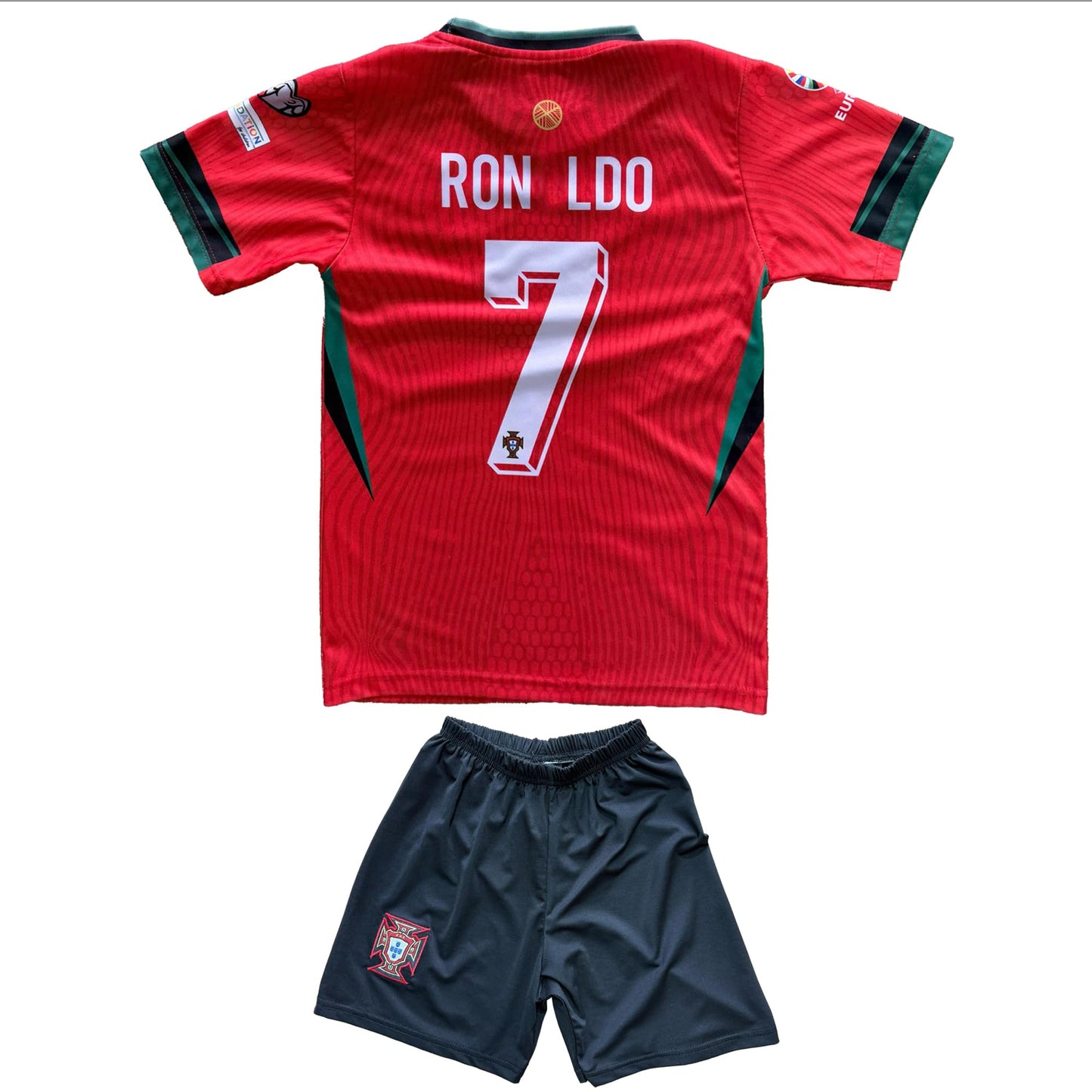 Legend #7 Kids Jersey Set - Portugal 2024/25 Home Fan Outfit in Red with Shorts - Soccer Jersey Boys Retro Style Gift Idea - Sizes 140