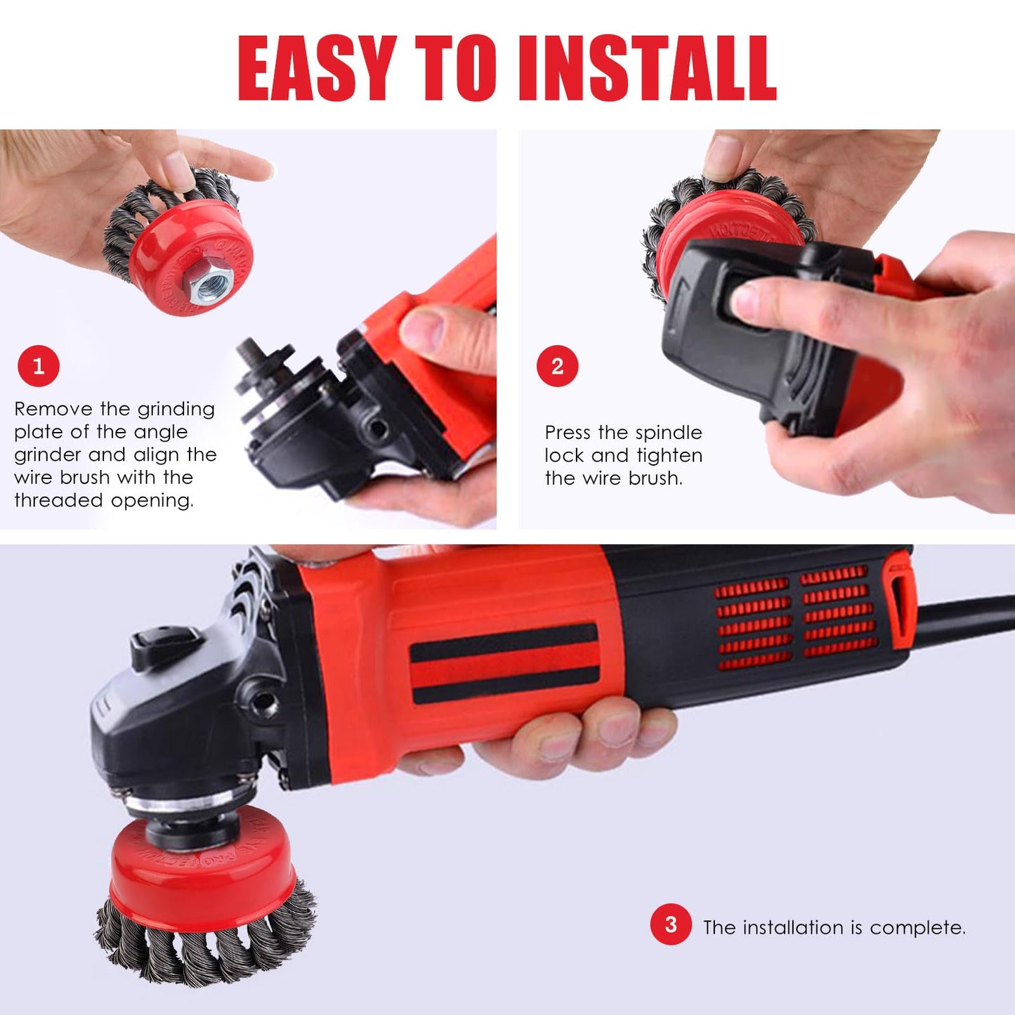 5 pieces Angle Grinder Wire Brush, 75/100/125mm Stainless Steel Wire Brush Flex, M14 Wire Brush Angle Grinder for Cleaning and Grinding