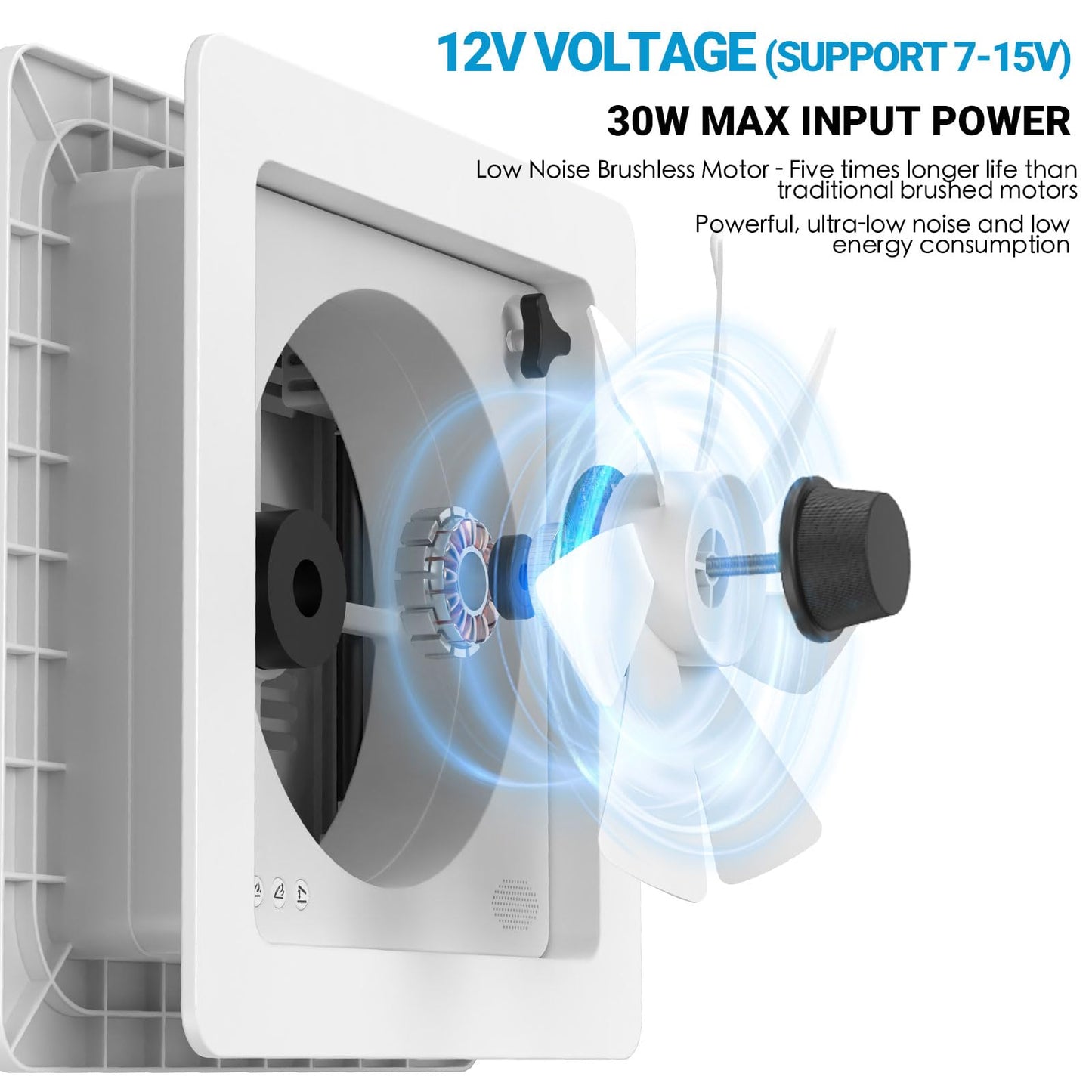 2012 Max Air Ventilation for RV Roof Fan Roof Vent Reversible Exhaust Fan, extremely quiet continuous ventilation RV 12V Remote, with 14" semi-transparent UV-resistant cover