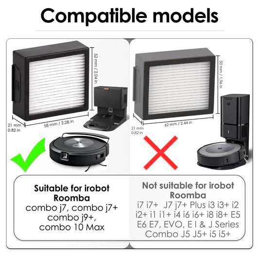 (12 Pack) Combo 10 Max Replacement HEPA Filter for iRobot Roomba Combo j7+ plus/Combo j9+/ Combo 10 Max Robot Vacuum HEPA Filter Accessory Set (Not for Roomba j9+ j7+, Combo J5 J5+)