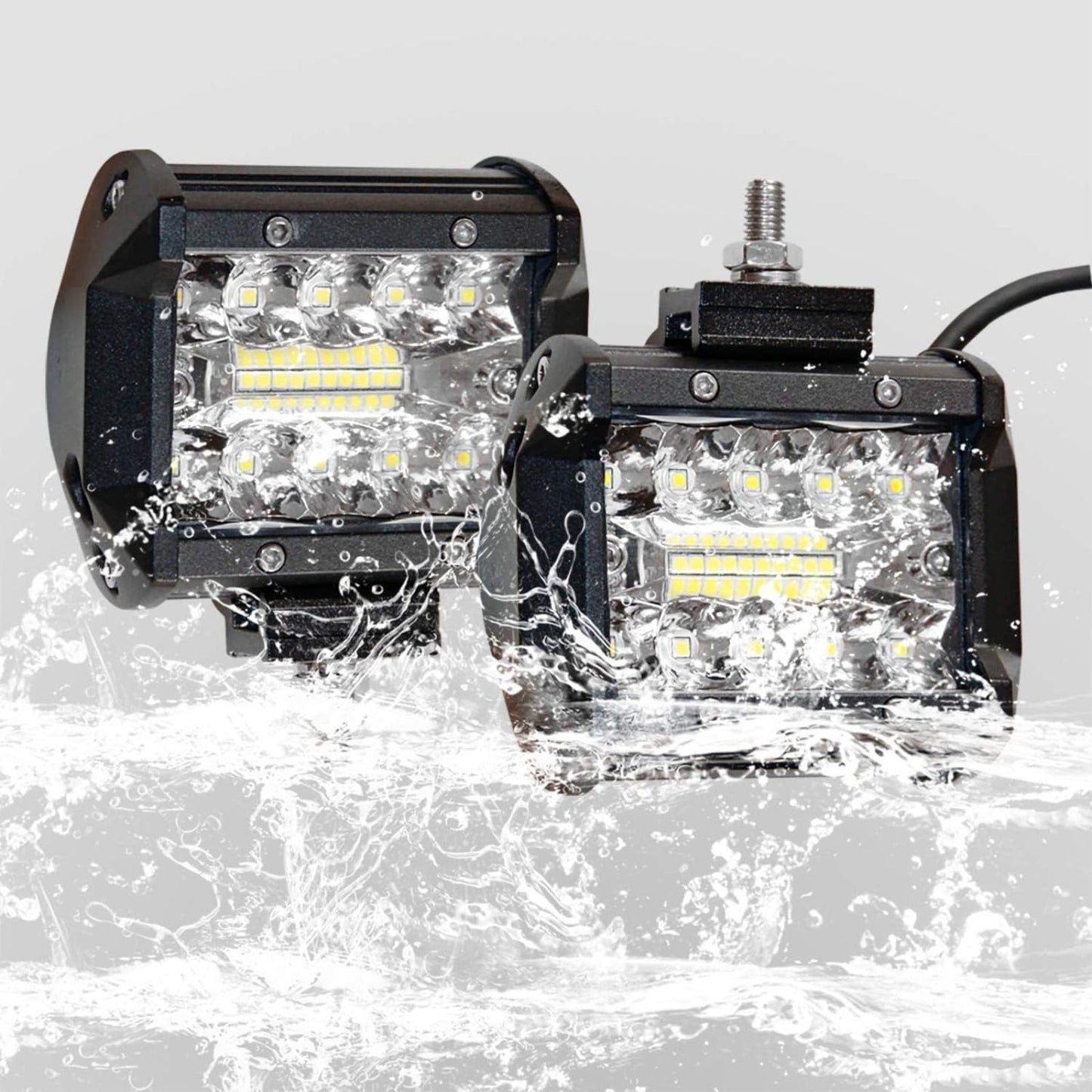 EKLAMP LED work light 12V, 60W Offroad work light, LED work light, Waterproof IP67 work light lamp, Light bulb, ATV (2 Pcs) (4 Inch)