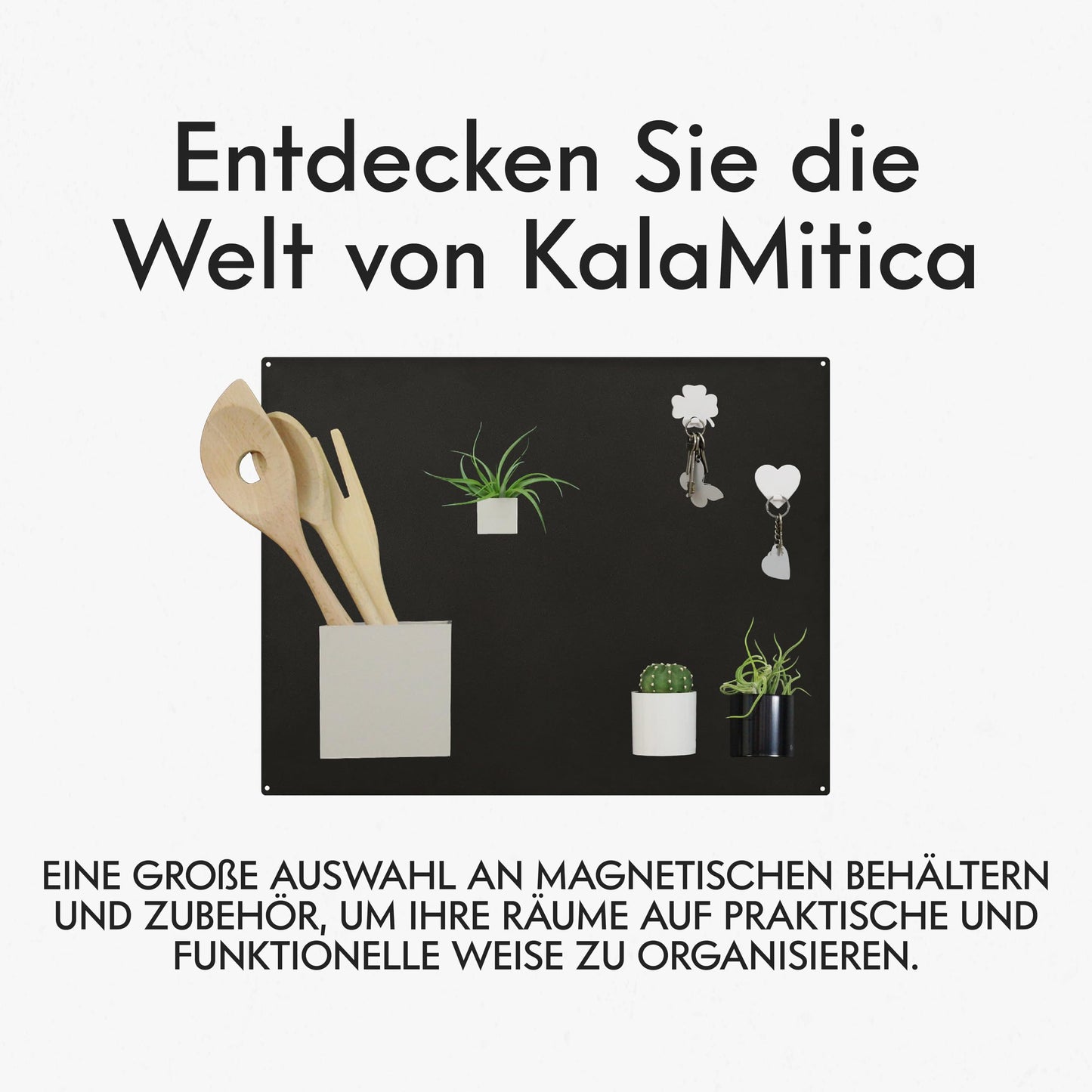 KalaMitica magnetic board - chalkboard magnetic, magnetic bulletin board for all types of magnets - silver - 56x38 cm
