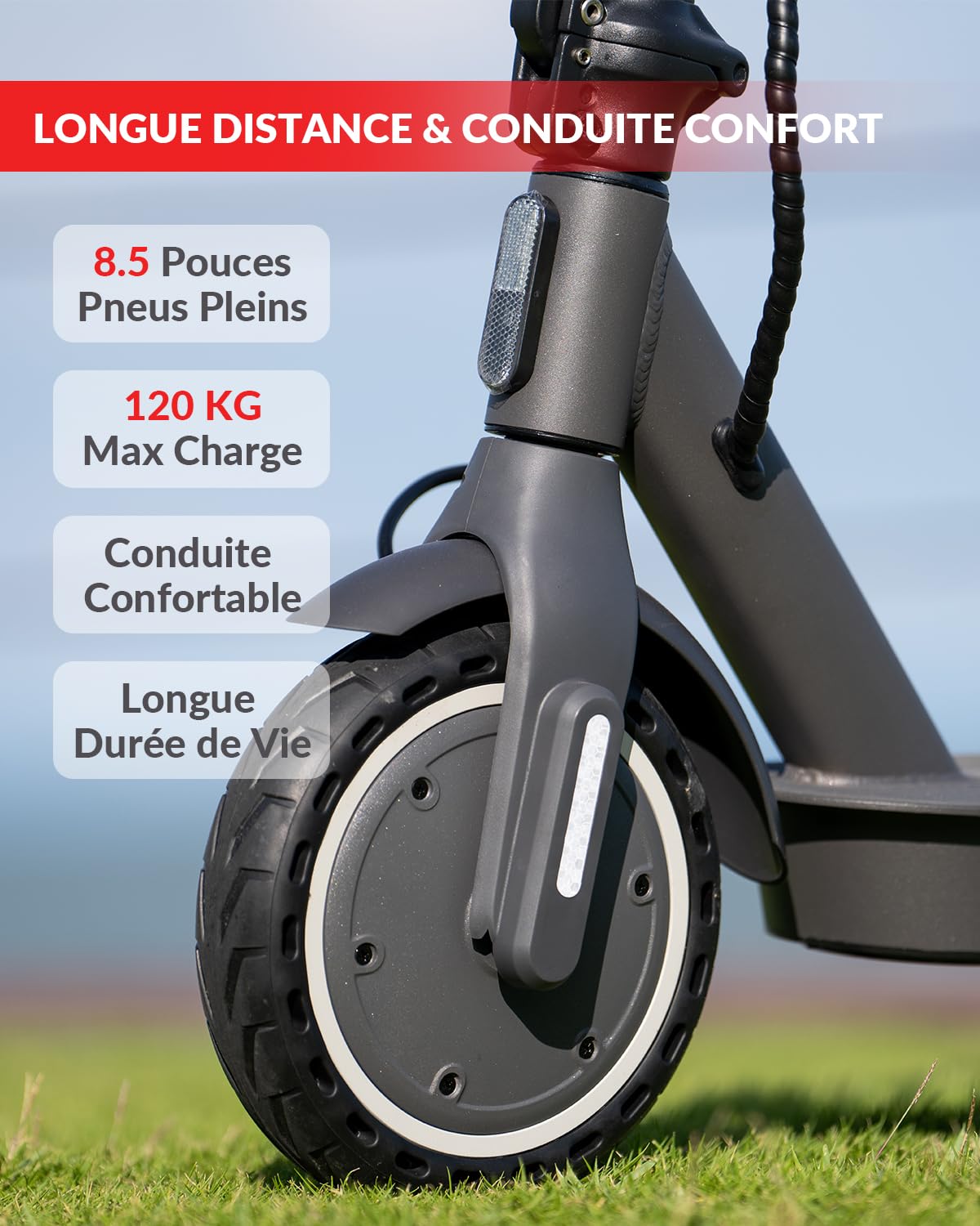 Street legal e-scooter, INVANTI E30 electric scooter 32KM range, adult e-roller with rear shocks, 120kg capacity, foldable with app and turn signals.
